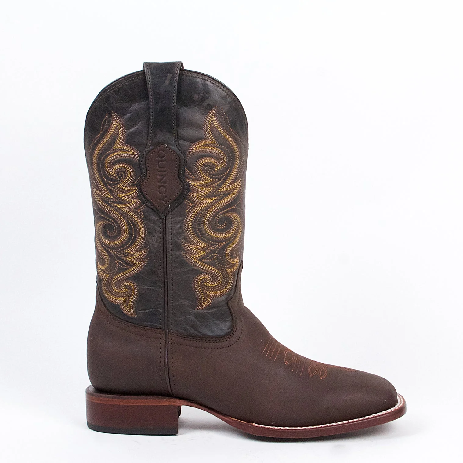 Brown Wide Square Toe Boots - Image 2