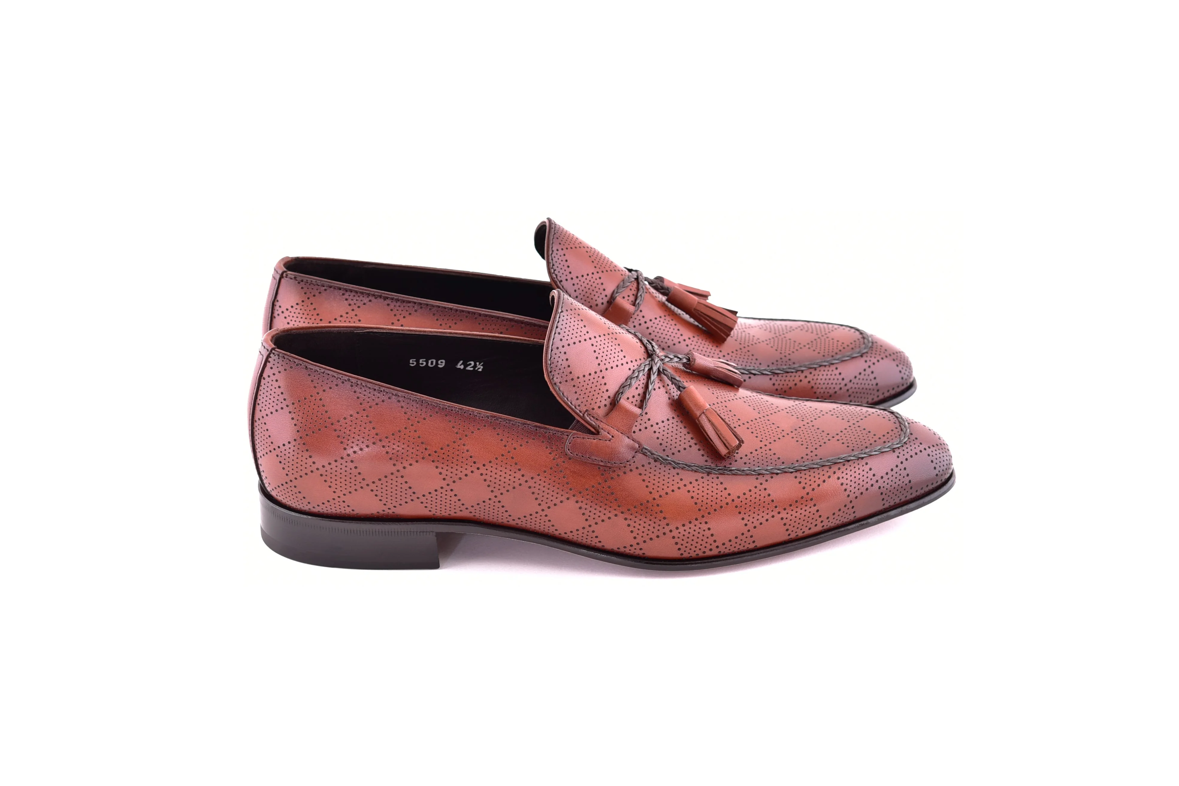 C0001112-5509 Tassel loafer with designed leather-Tan - Image 2