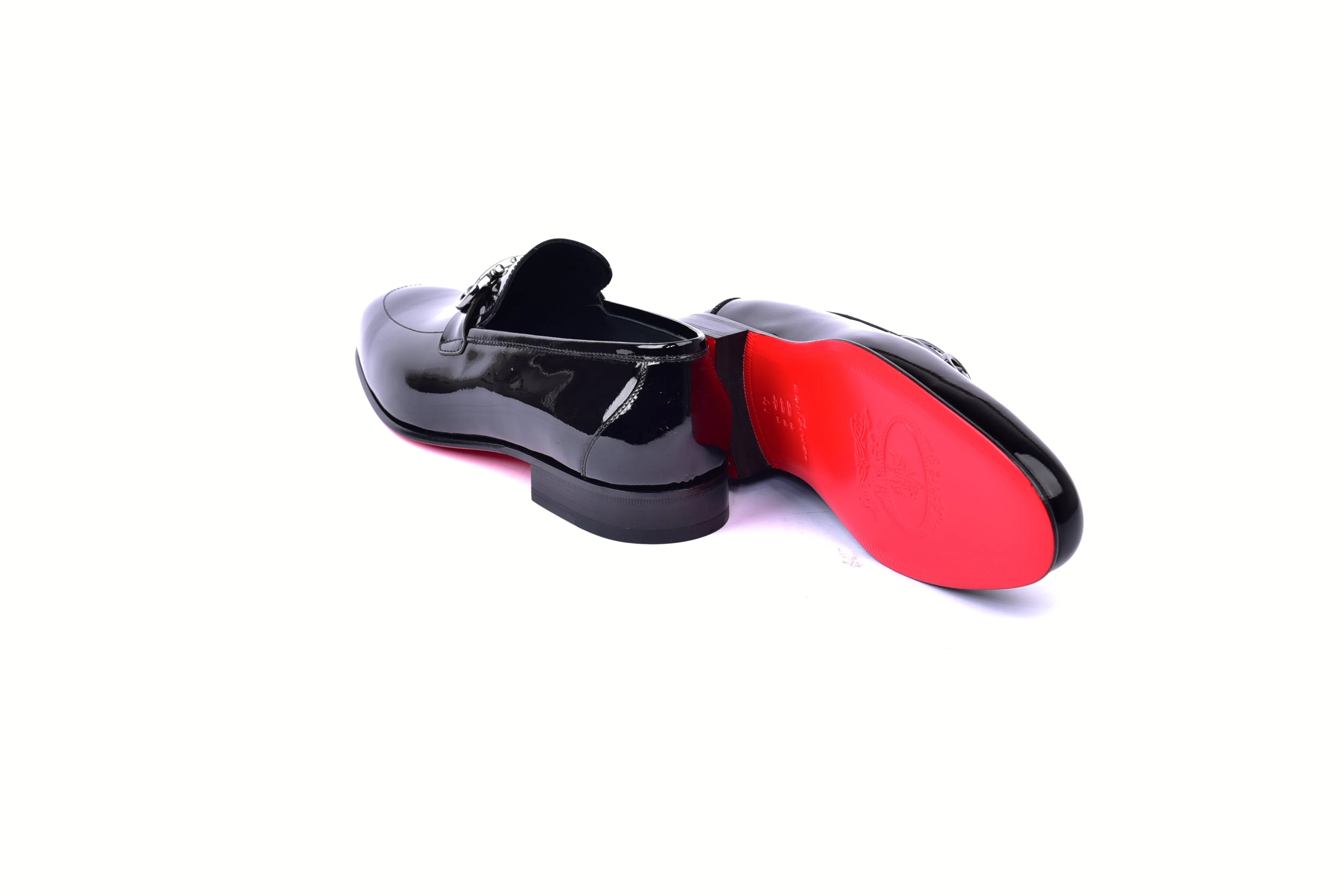 C00012-7260 Formal loafer with silver buckle-Black Patent - Image 3
