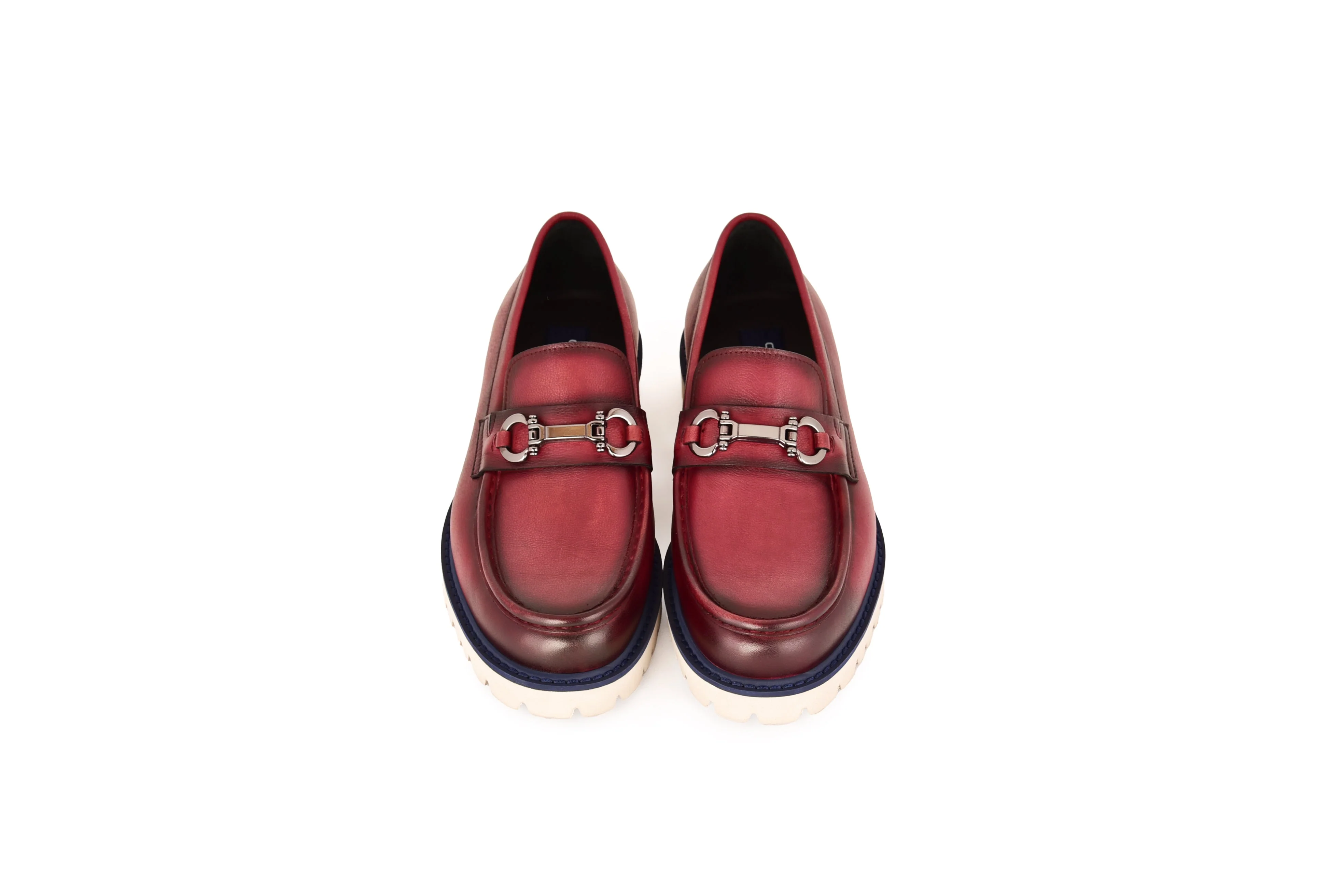 C0001203-7887 loafer with silver buckle-burgundy - Image 4