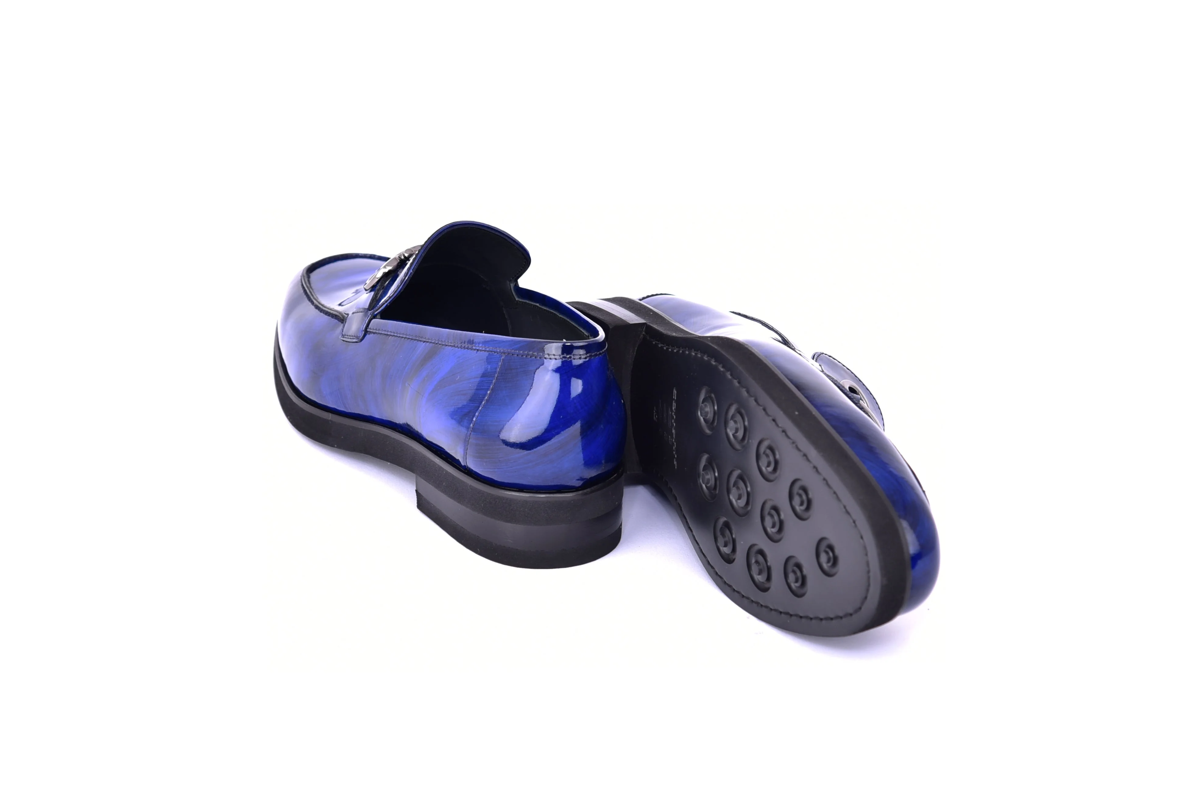 C0001207-7249 loafer with silver buckle-Marble Blue - Image 3