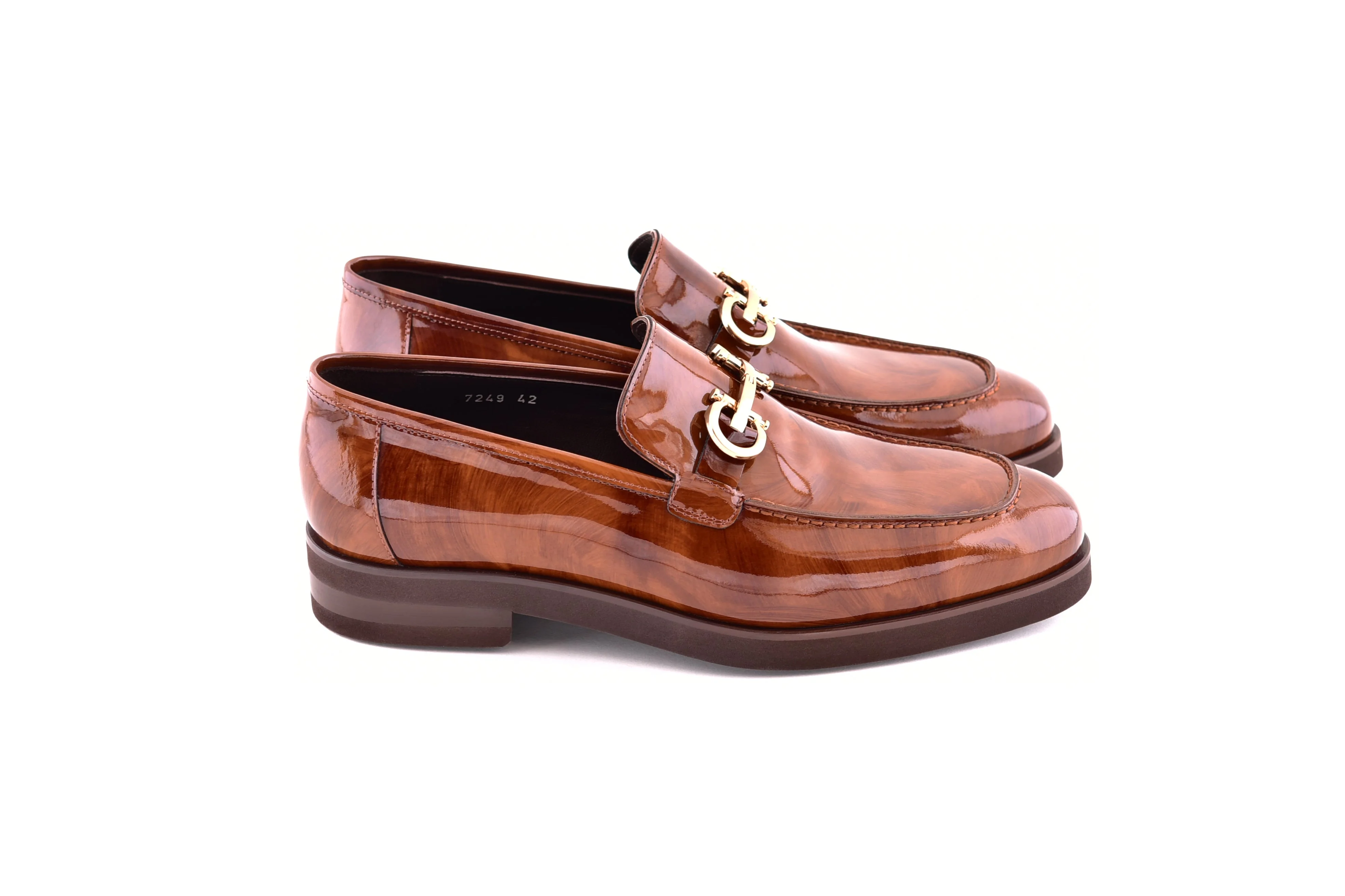 C0001208-7249 loafer with gold buckle-Marble Tan - Image 2