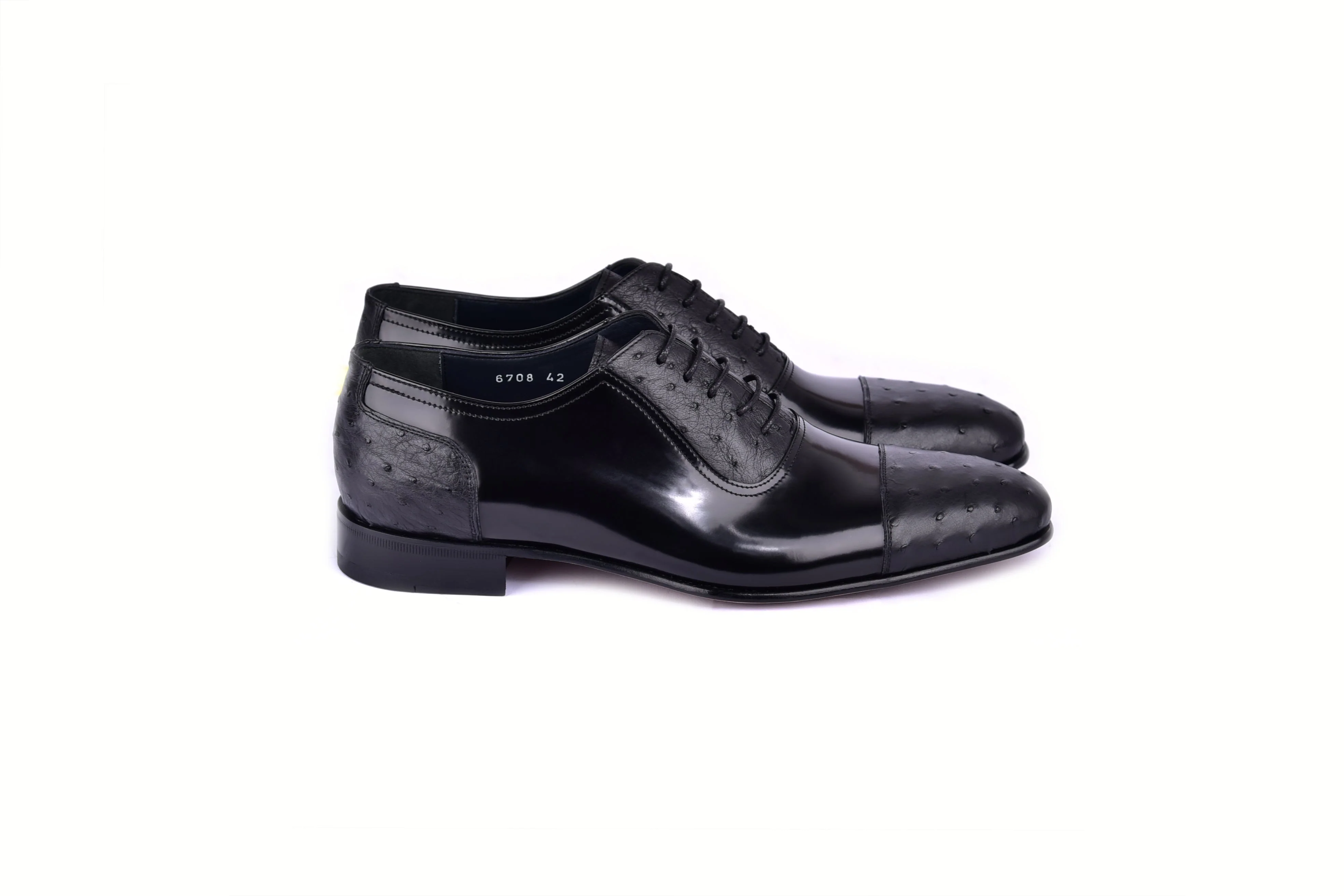 C0001301-6708 Cap toe Ostrich-Black - Image 2