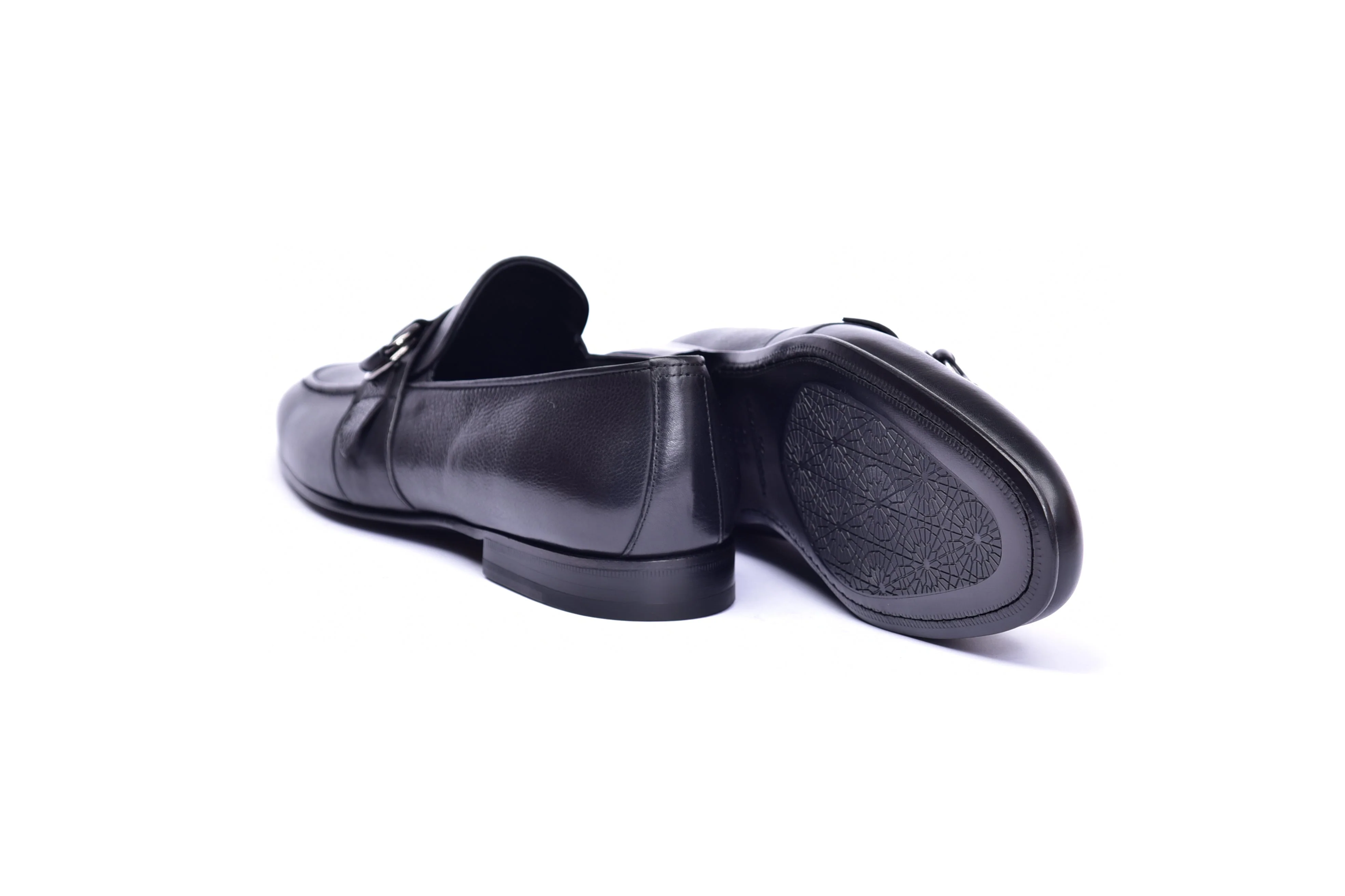 C00102- 6628 Side Buckle Loafer -Black - Image 3