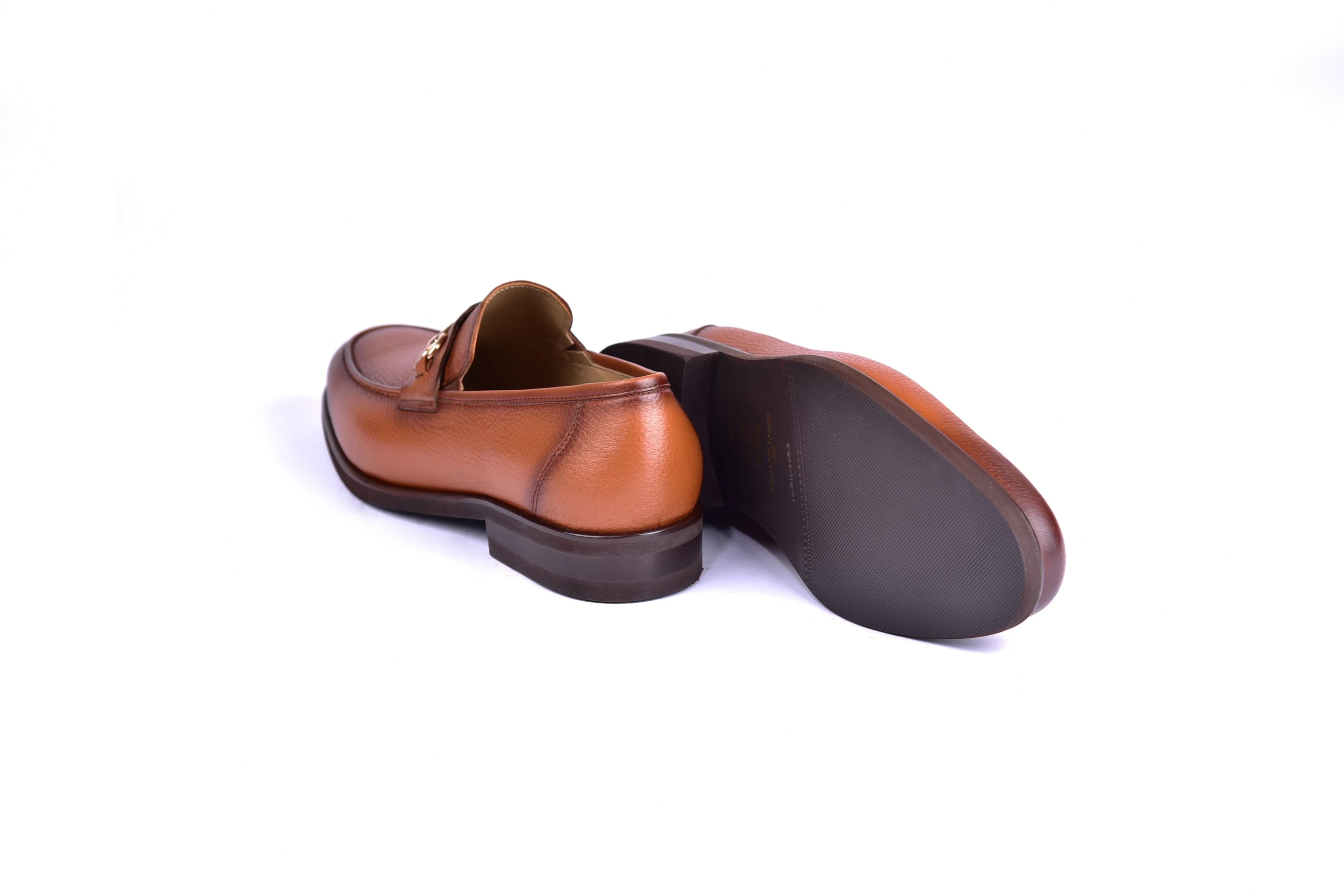 C001102-5844 Deer Skin Buckle Loafer- Tan - Image 3