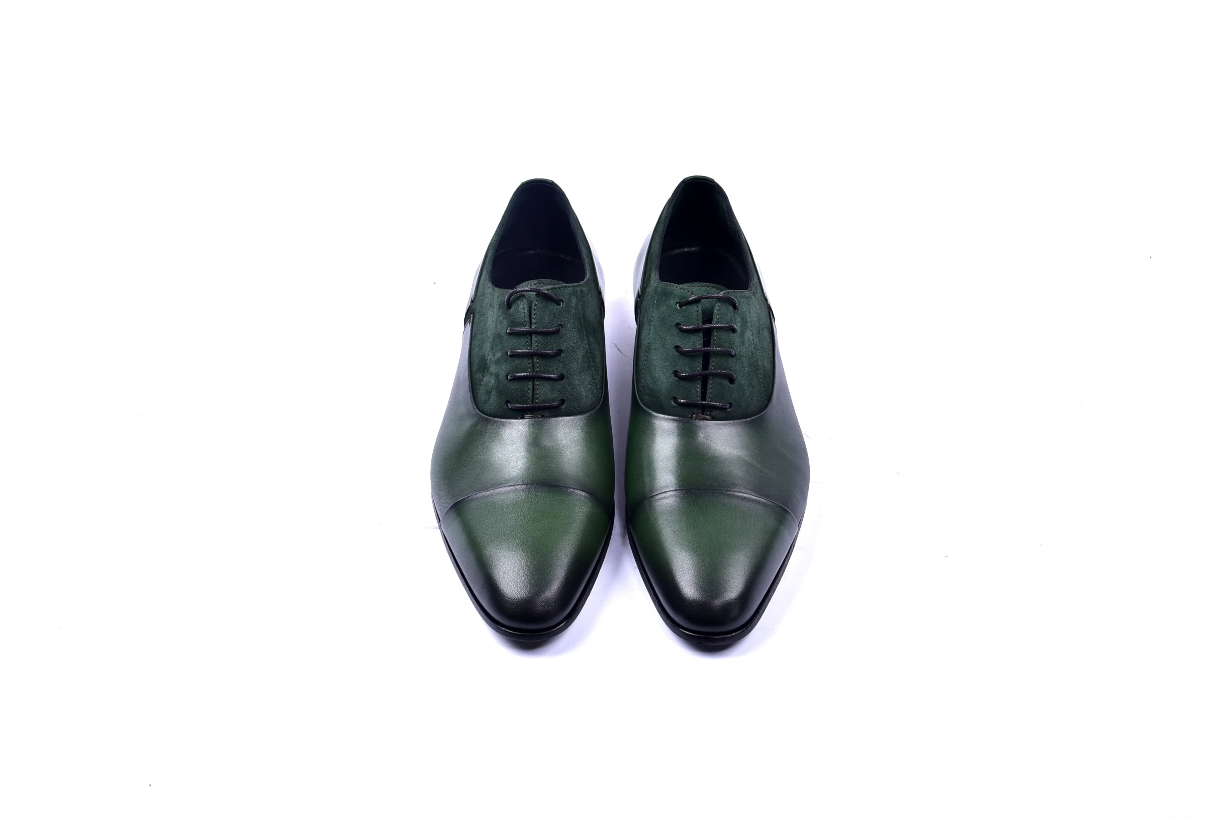 C0014040-5230 Plain toe lace up with suede vamp-Green - Image 2