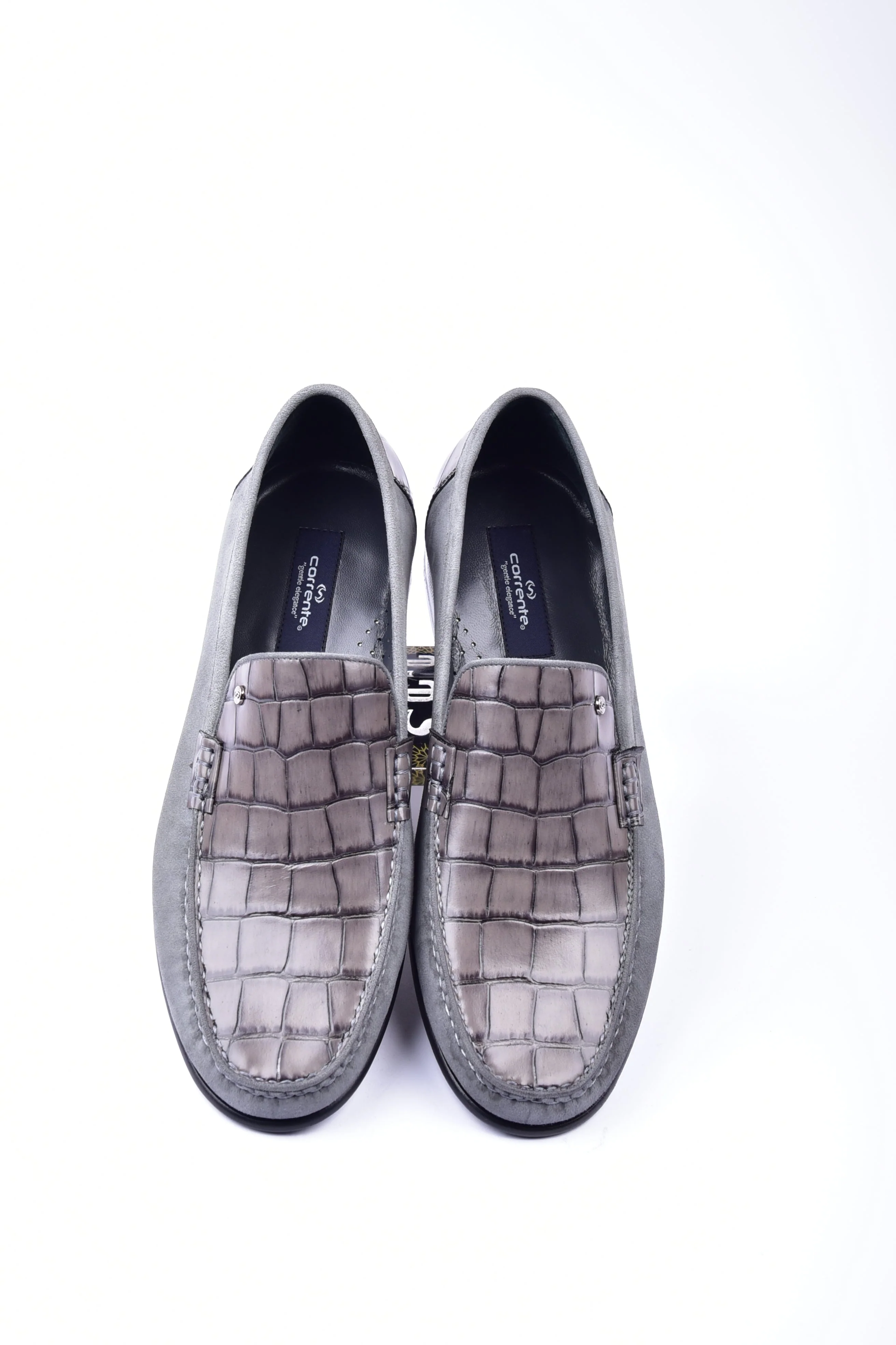 C0014056-3898C Suede And Croco print vamp-Grey - Image 4