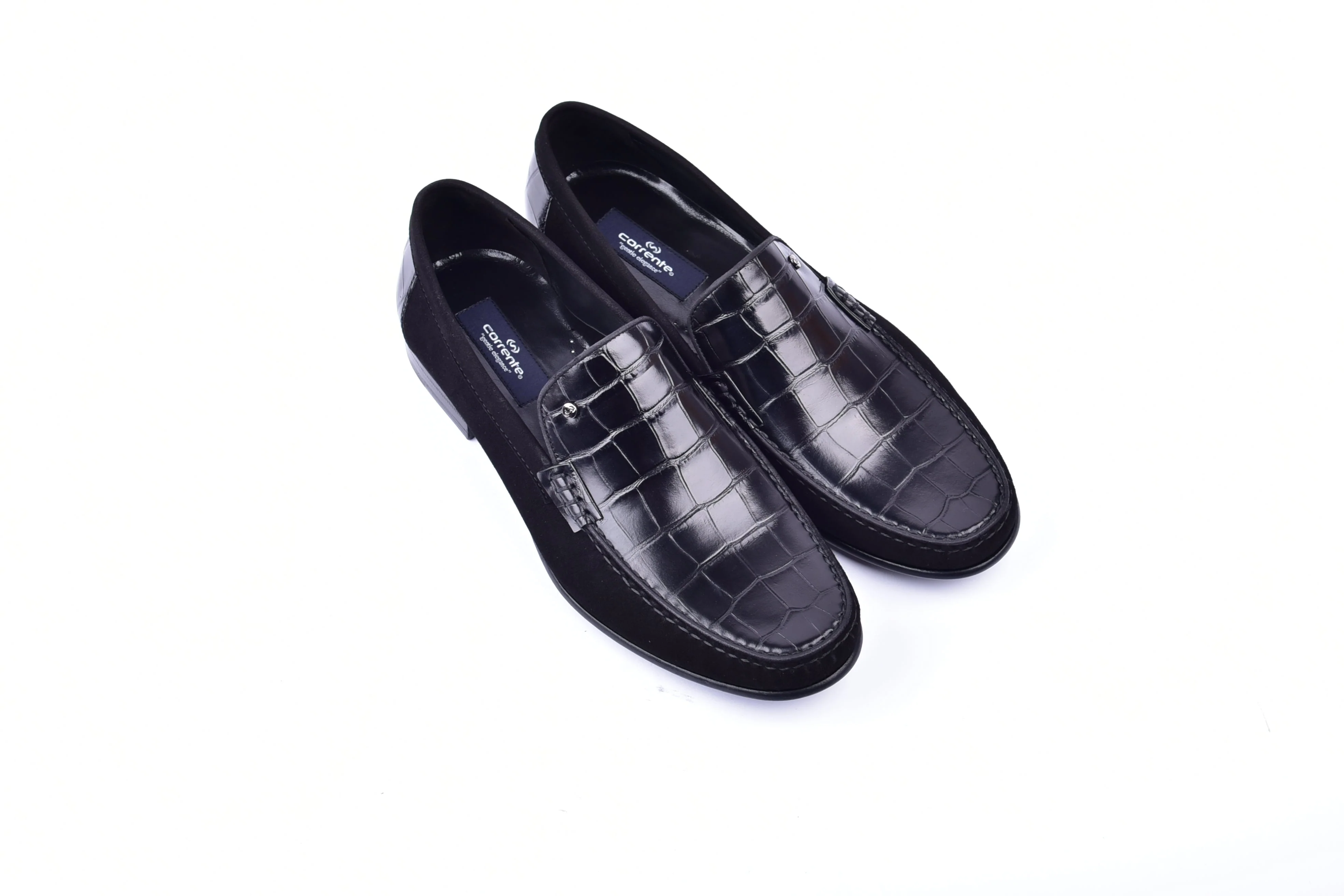 C0014057-3898C Suede And Croco print vamp-Black