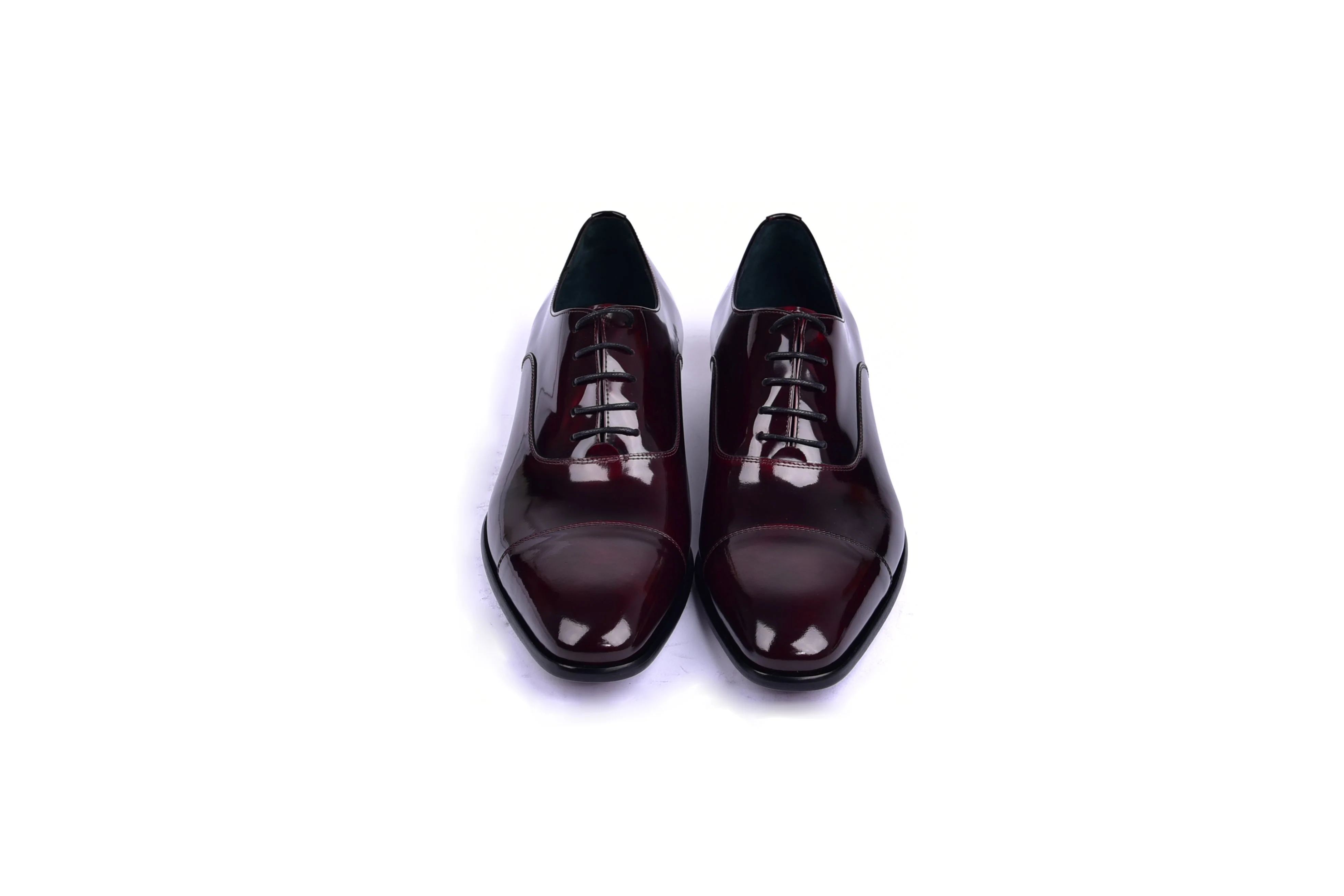 C0093-6265 Cap toe Lace up-Shinny Calf Burgundy - Image 4
