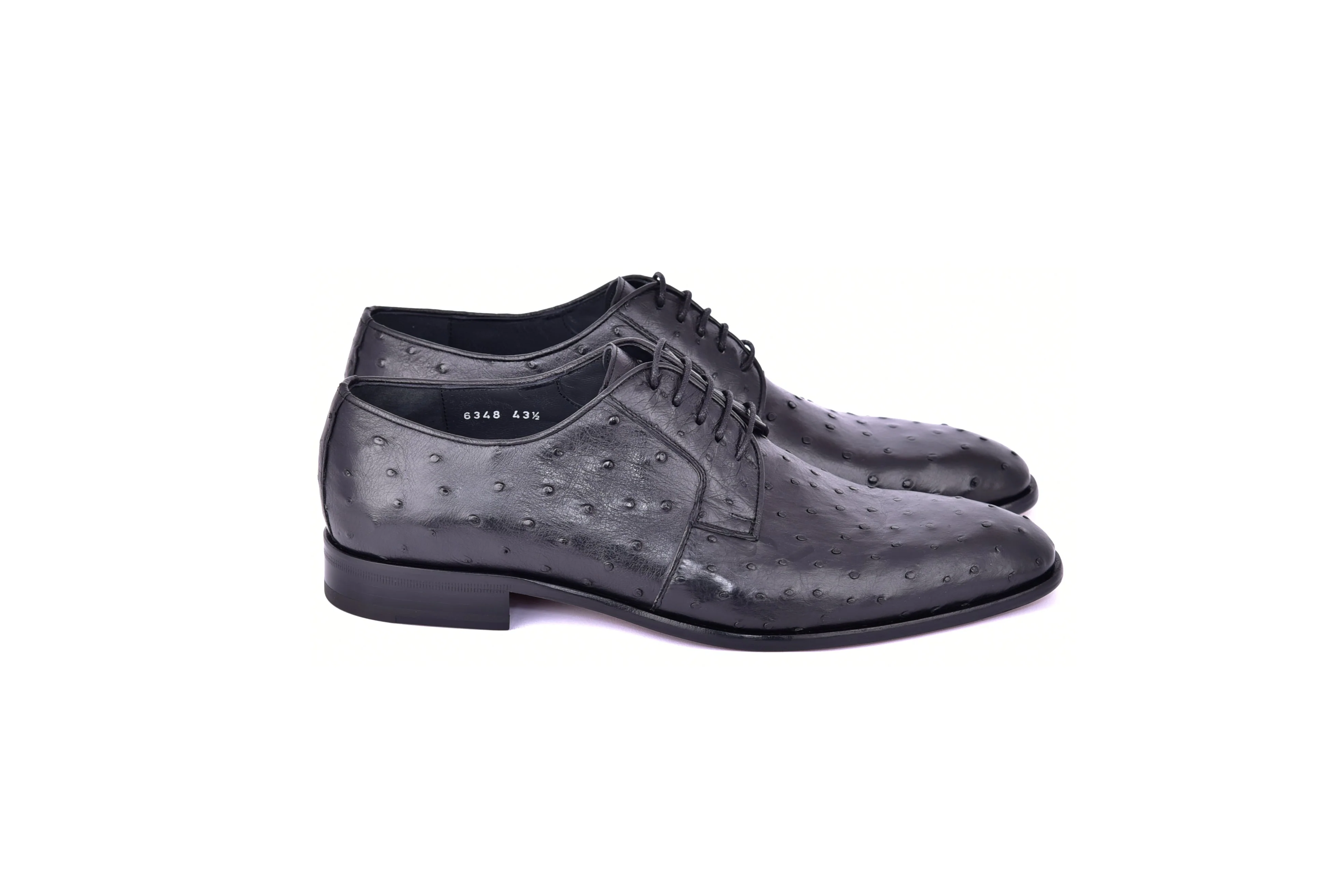 C01502-6348 Genuine Ostrich Black Lace up - Image 2