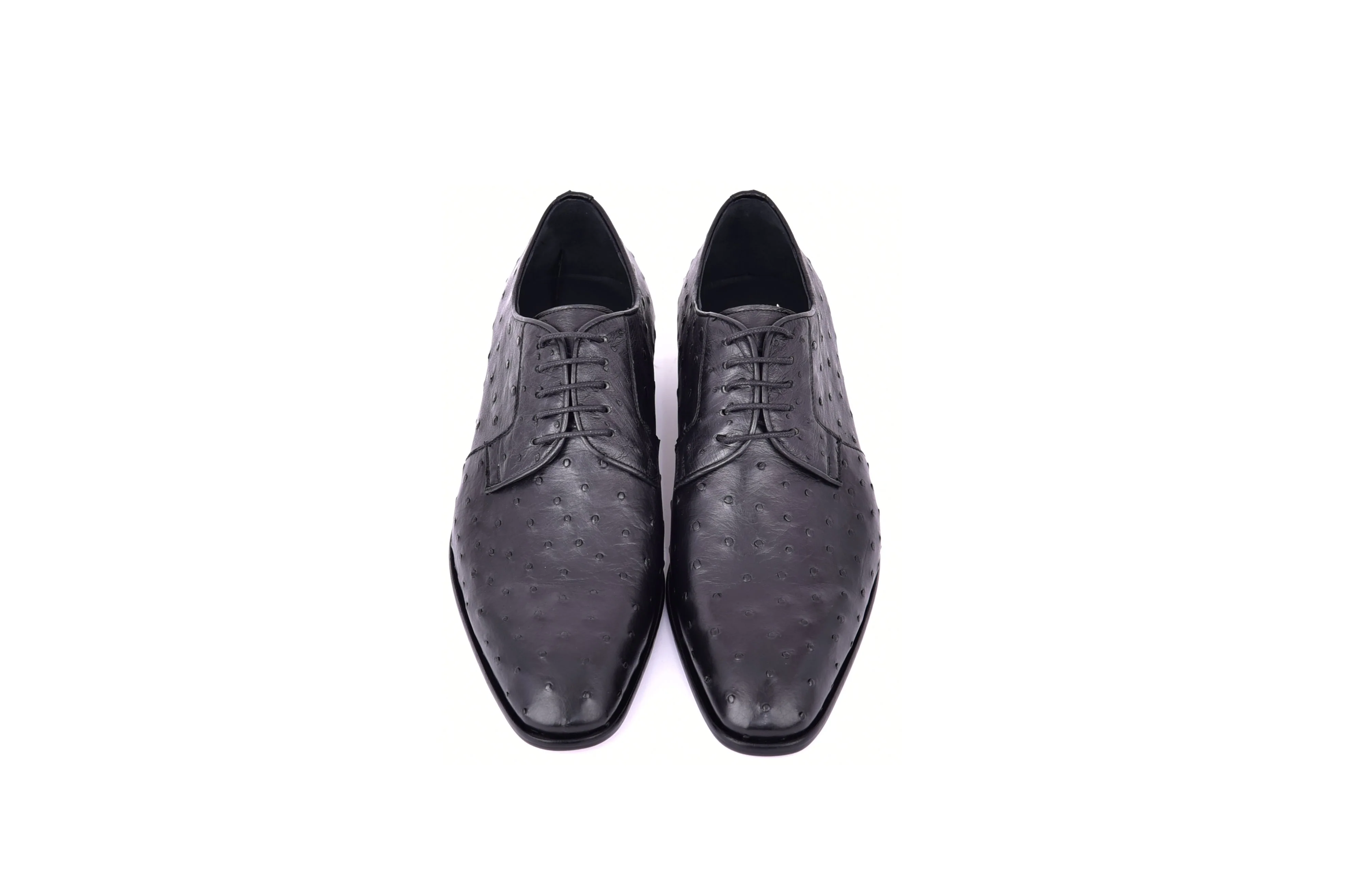 C01502-6348 Genuine Ostrich Black Lace up - Image 3