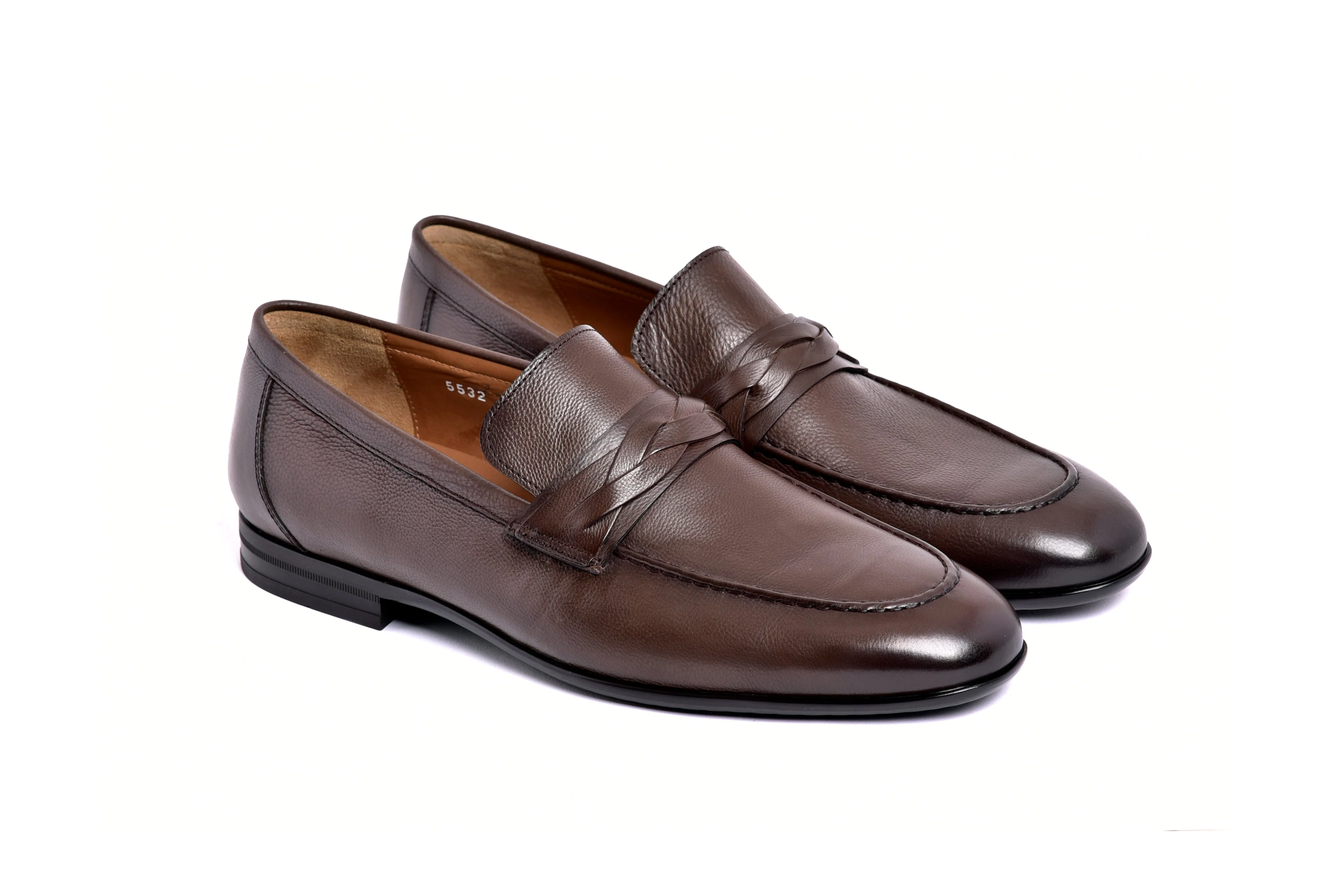 C161-5532 Deer skin Loafer- Brown - Image 3