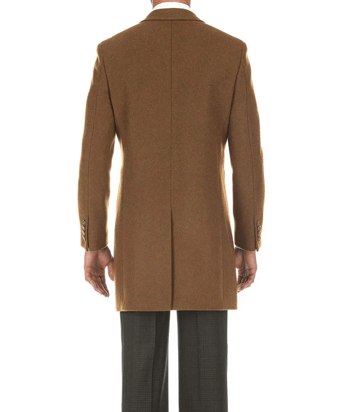 Camel Fall/Winter Essential Slim Fit Overcoat Wool Blend - Image 2