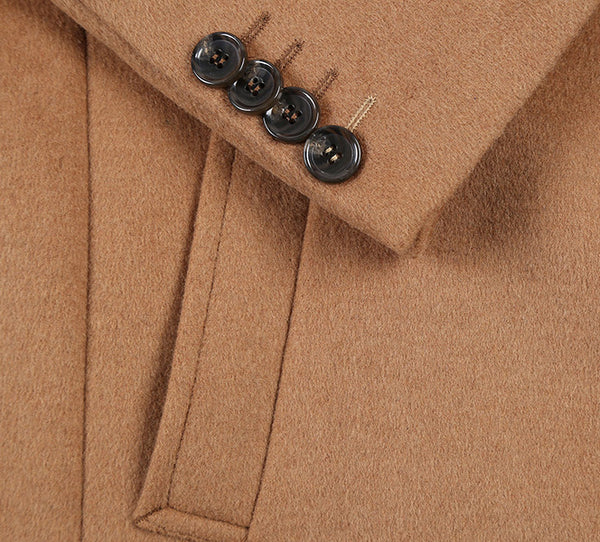 Camel Fall/Winter Essential Slim Fit Overcoat Wool Blend - Image 4