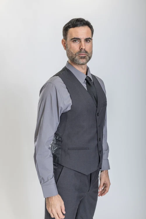 Caravelli Suit - Designer Caravelli Jacket and Pants in Color Solid Charcoal - Image 4