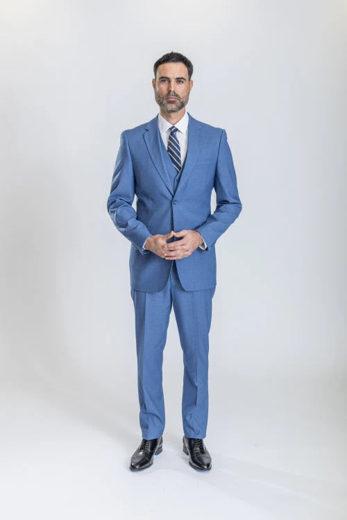 Caravelli Suit - Designer Caravelli Jacket and Pants in Color Solid Powder Blue