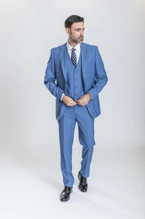 Caravelli Suit - Designer Caravelli Jacket and Pants in Color Solid Powder Blue - Image 4