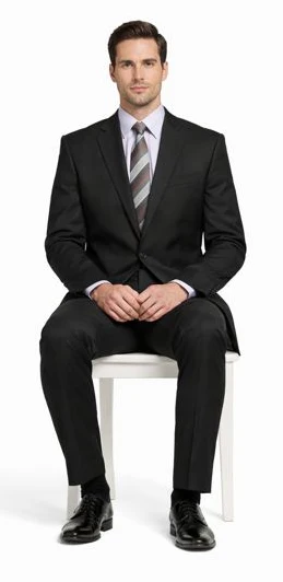 Carlo Lusso Black Two-button Poly Blend Suit - Image 4