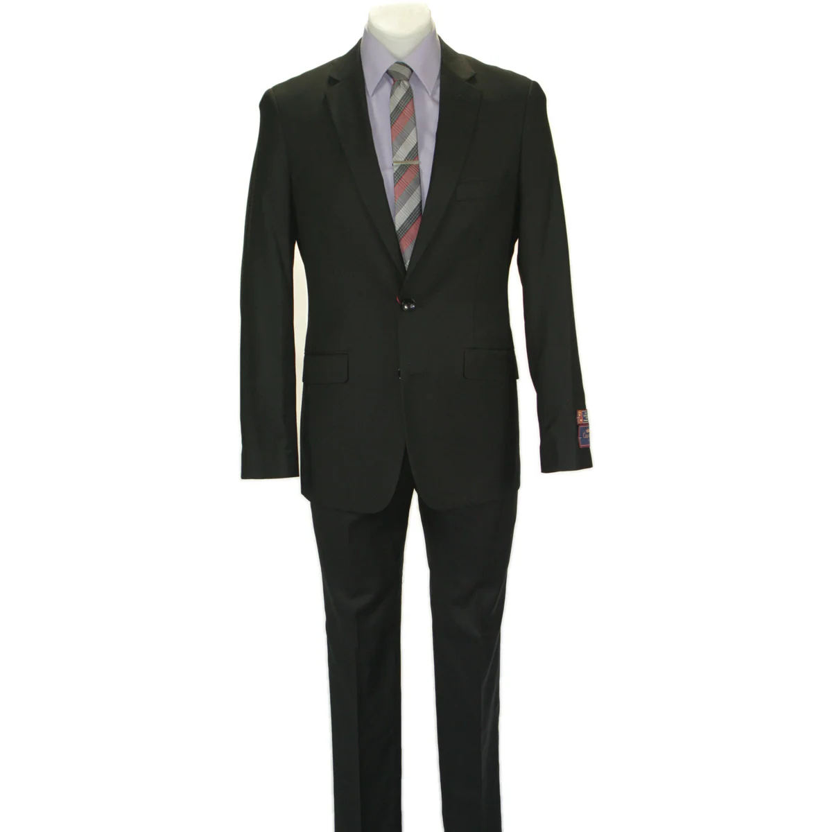 Carlo Lusso Black Two-button Poly Blend Suit - Image 8