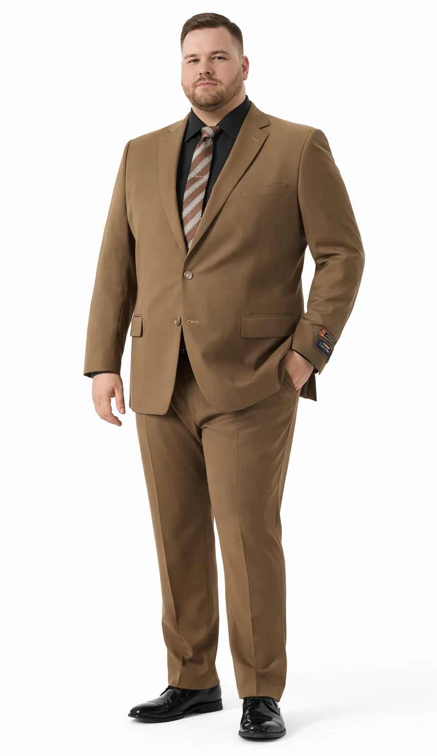 Carlo Lusso Brown Two-button Poly Blend Suit - Image 5