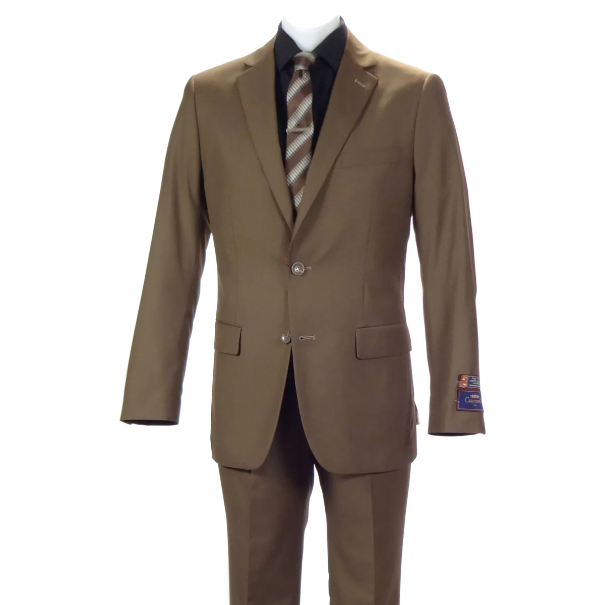 Carlo Lusso Brown Two-button Poly Blend Suit - Image 9