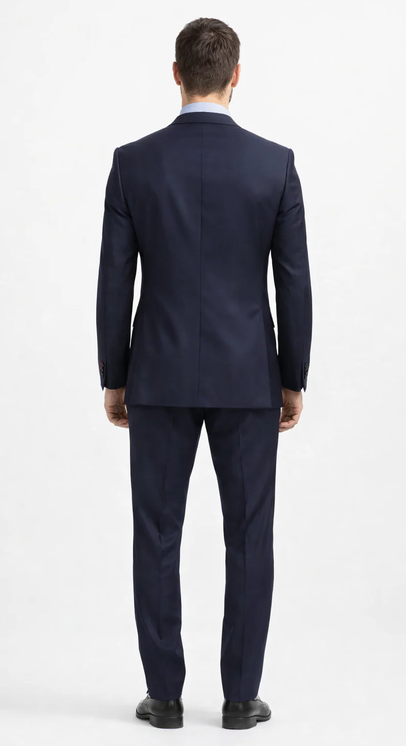 Carlo Lusso Navy Two-button Poly Blend Suit - Image 2