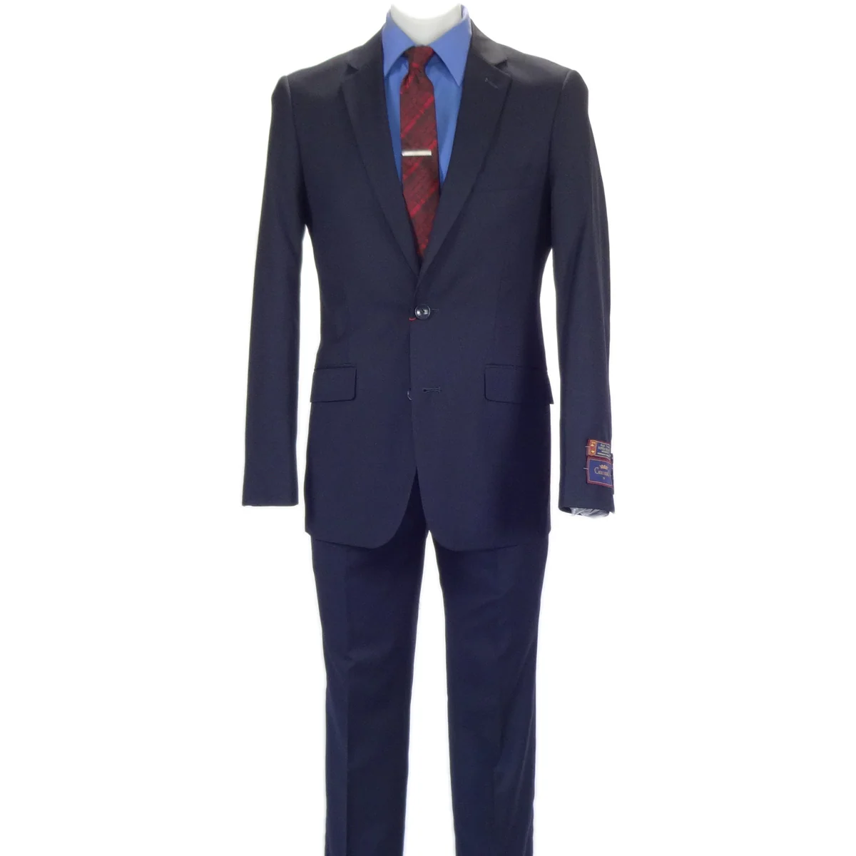 Carlo Lusso Navy Two-button Poly Blend Suit - Image 8
