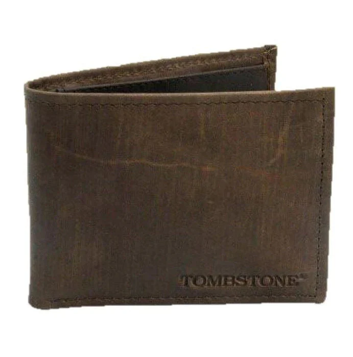 Cartera de Cuero Original Tombstone Color Cafe Claro Lisa