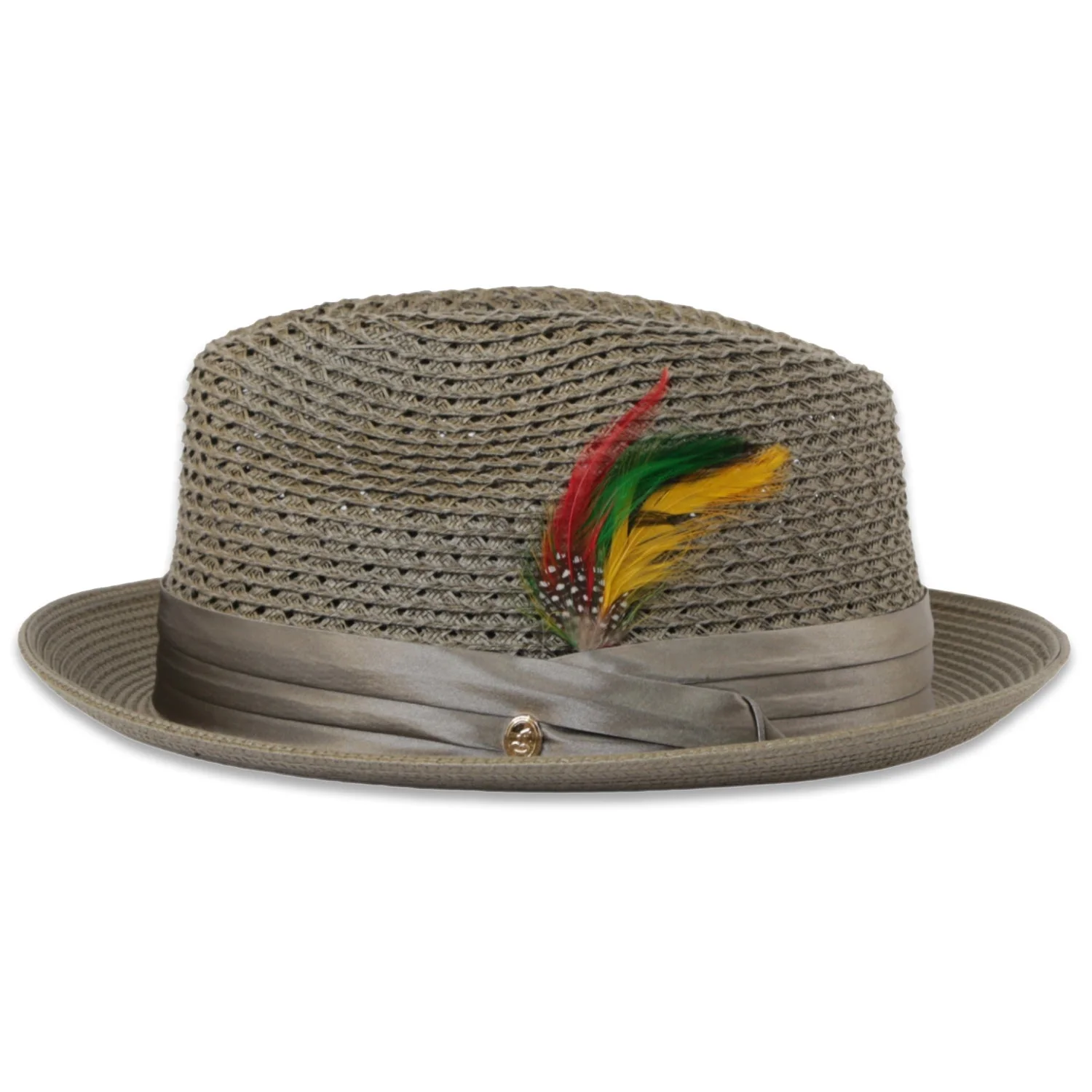 Castor Crushable Straw Hat Fedora in Olive - Image 2