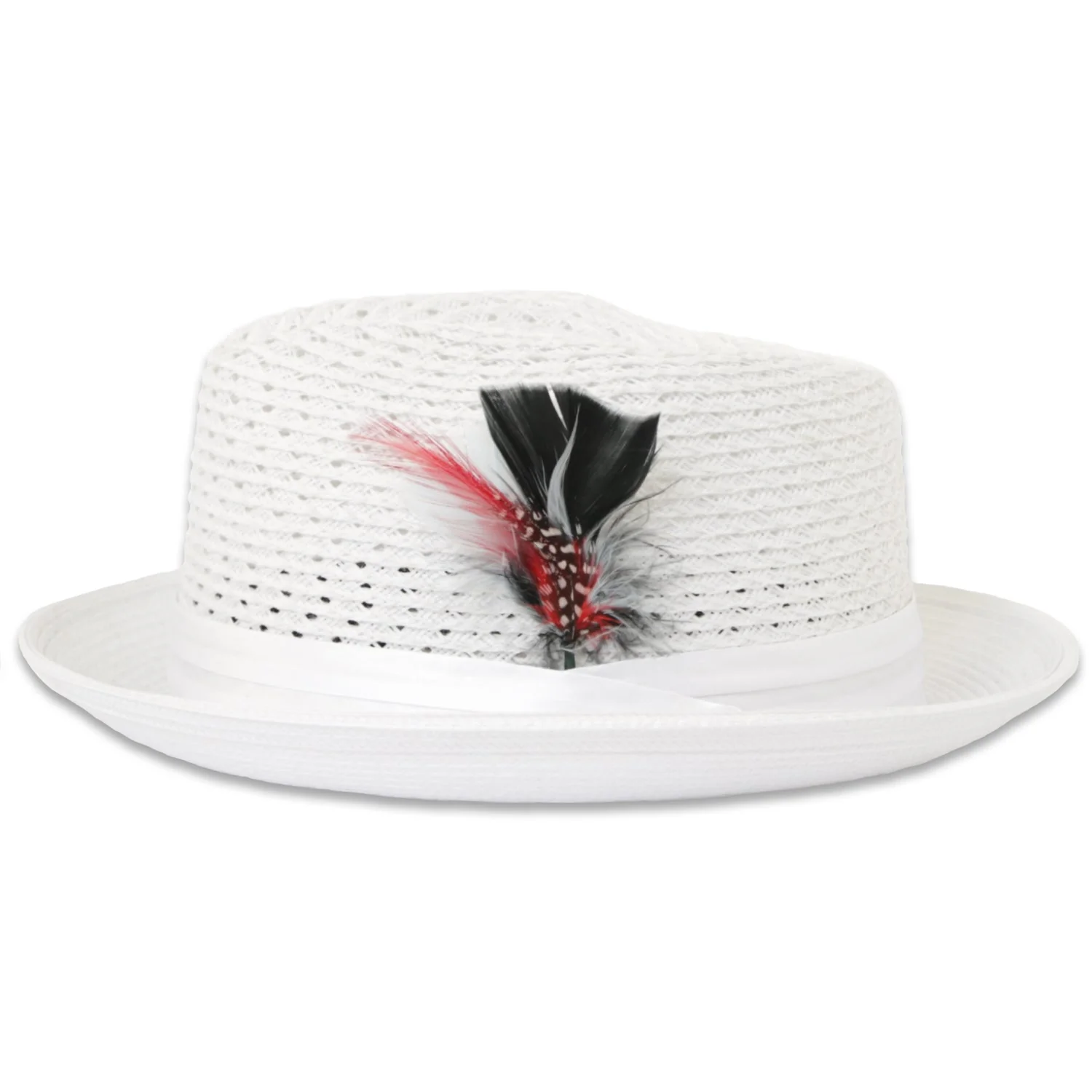 Castor Crushable Straw Hat Fedora in White - Image 2