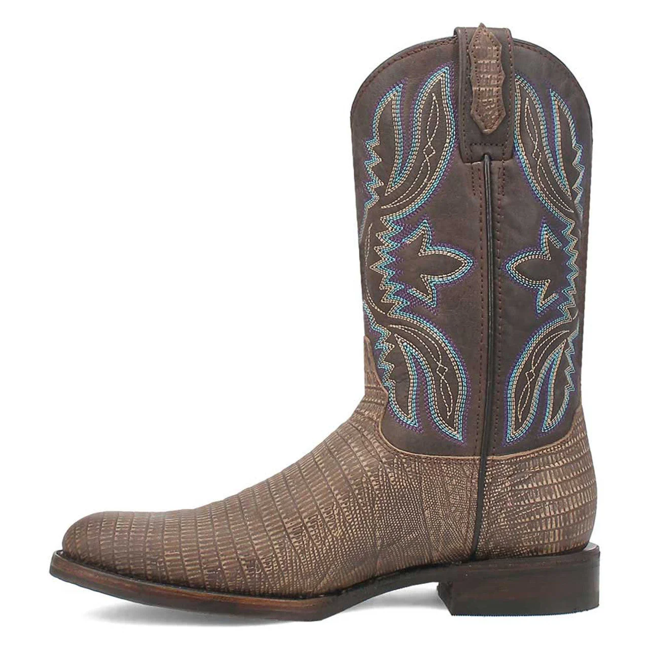 Dingo Cement Lizard Print Snip Toe Leather Boots - Image 2