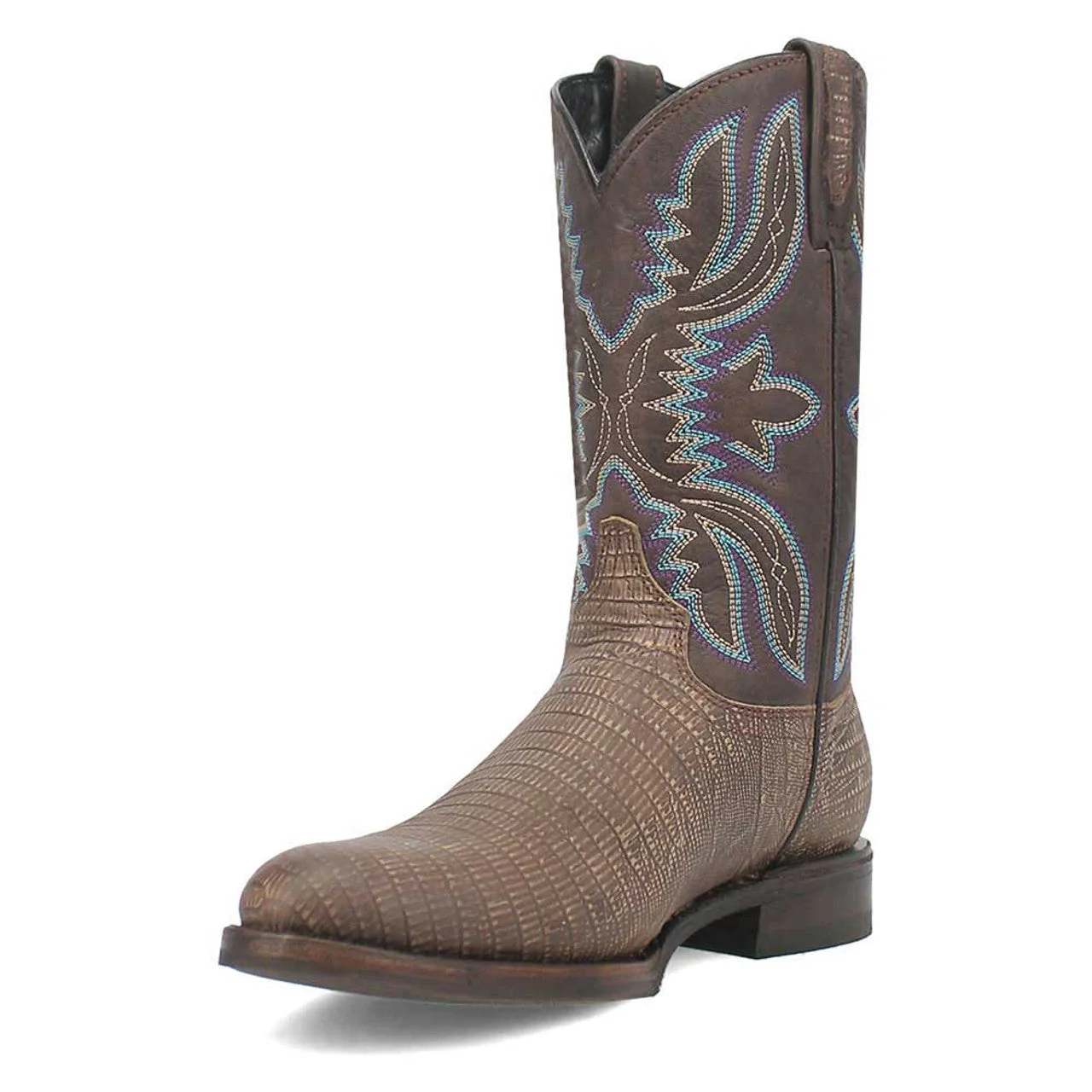 Dingo Cement Lizard Print Snip Toe Leather Boots - Image 5