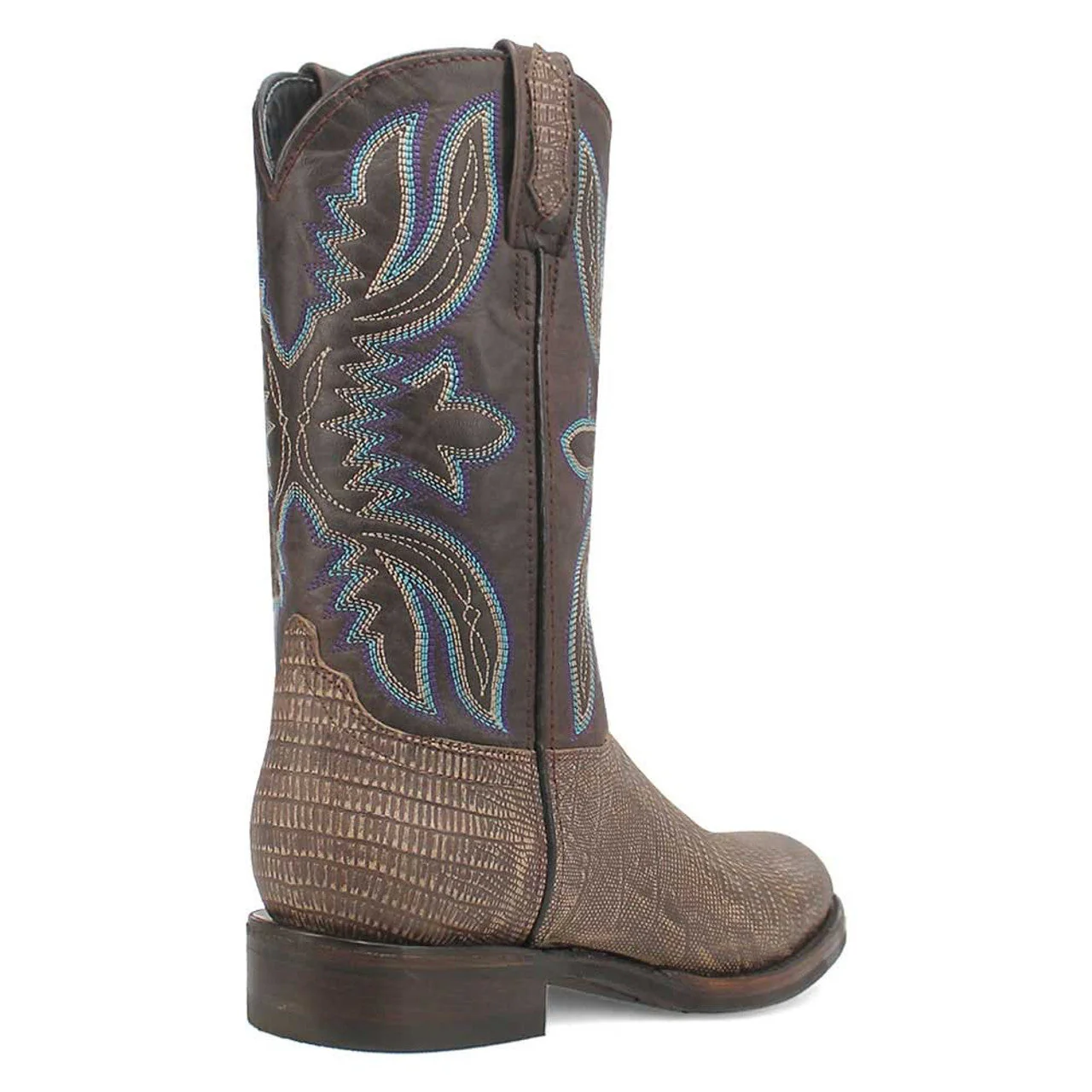 Dingo Cement Lizard Print Snip Toe Leather Boots - Image 6