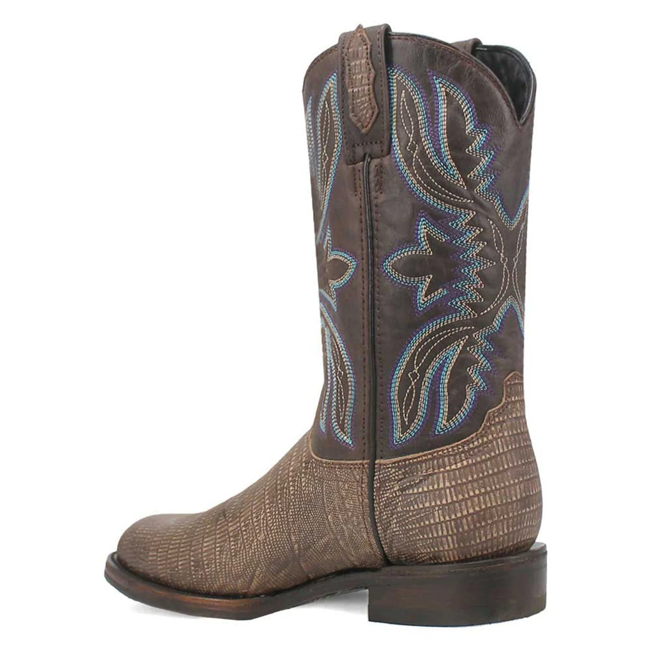 Dingo Cement Lizard Print Snip Toe Leather Boots - Image 7