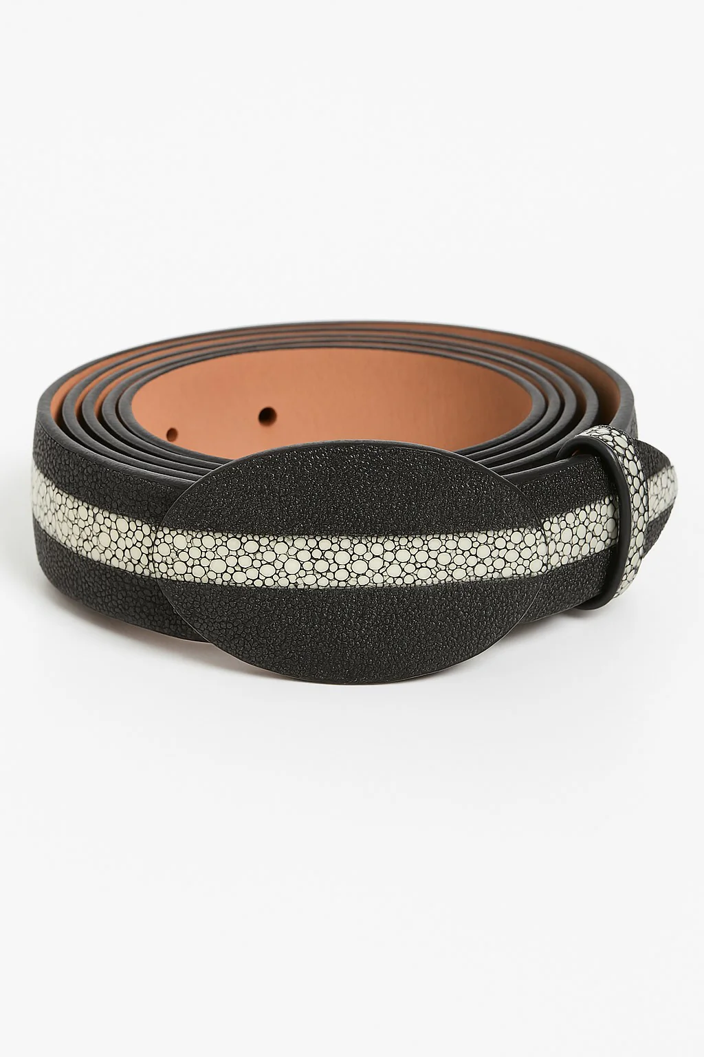 Cinto de Mantarraya Imitacion Perla Completa Color Negro 8C111405 - Image 4