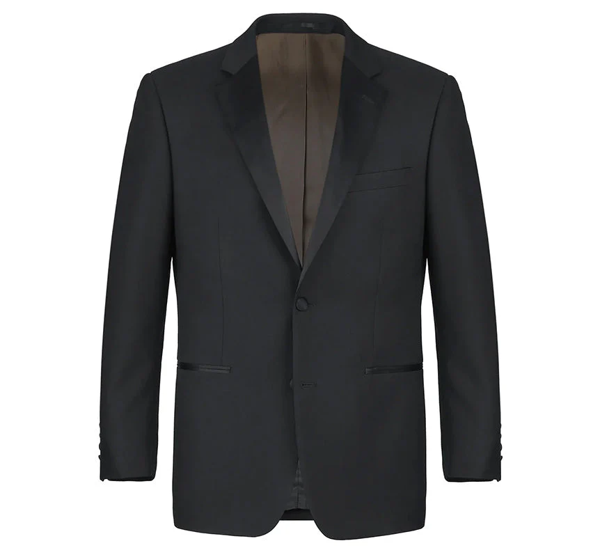 Classic Black Regular Fit 100% Wool Tuxedo Suit - Image 3