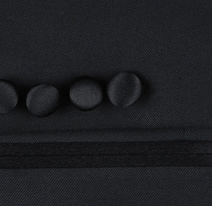 Classic Black Regular Fit 100% Wool Tuxedo Suit - Image 4
