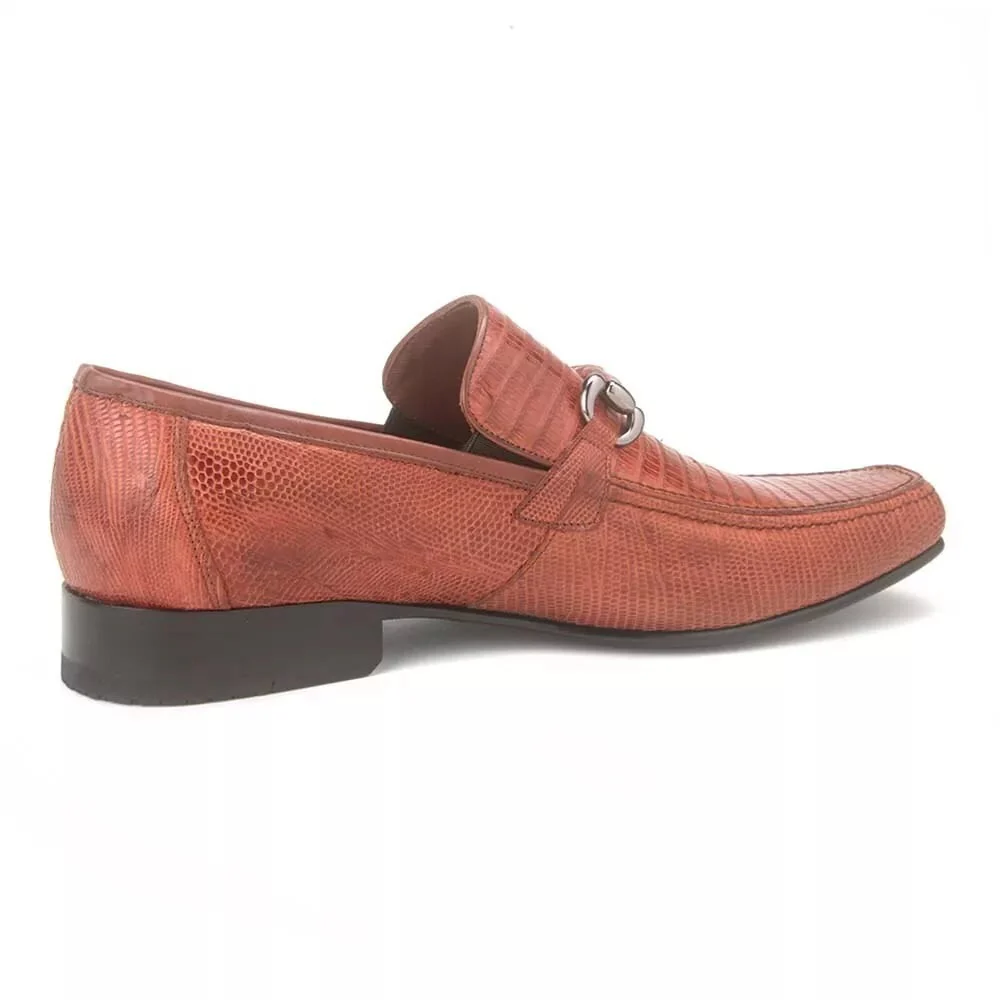 Cognac Genuine Teju Lizard Skin Slip-on By Los Altos - Image 3