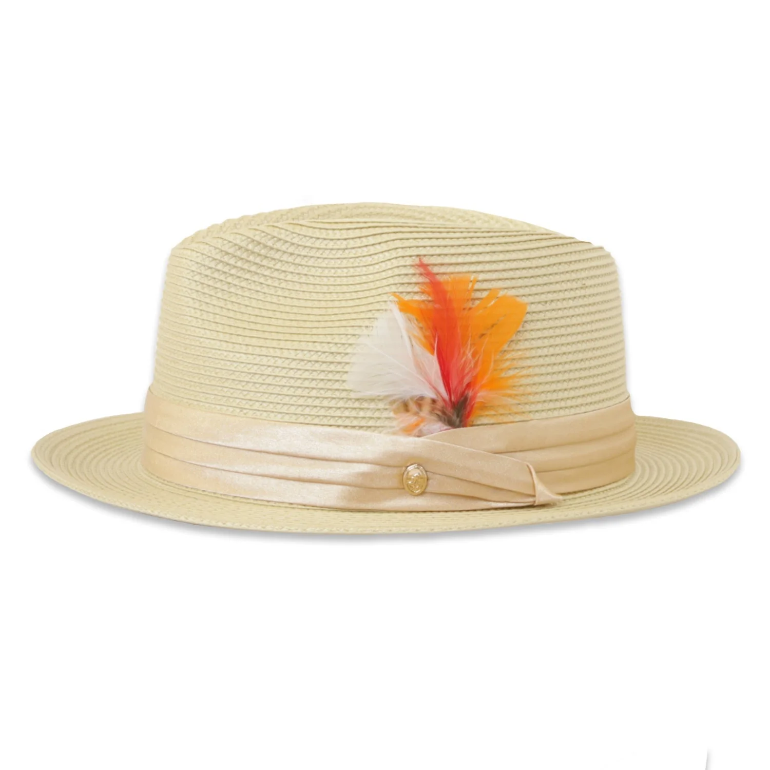 Tapa Crushable Straw Hat Fedora in Beige - Image 2