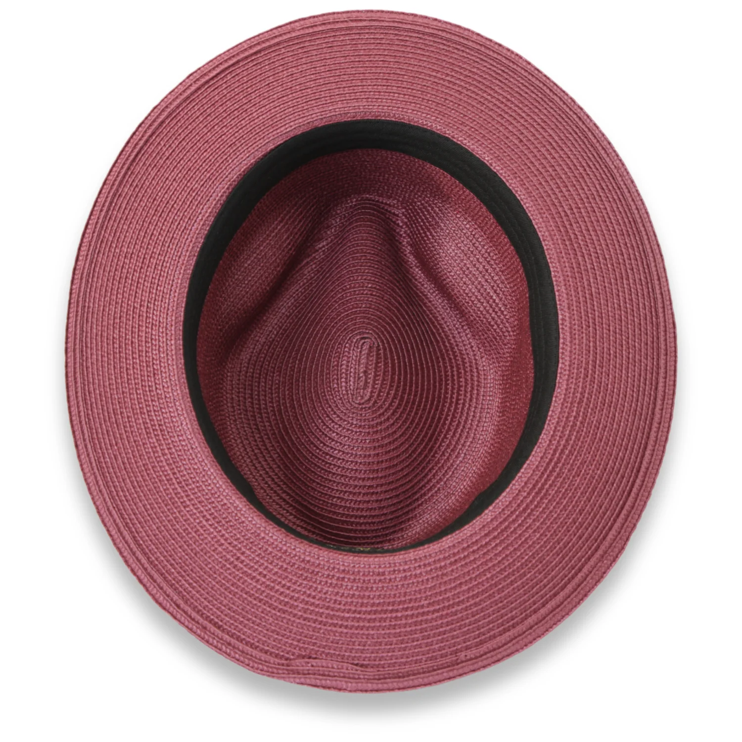Tapa Crushable Straw Hat Fedora in Burgundy - Image 3