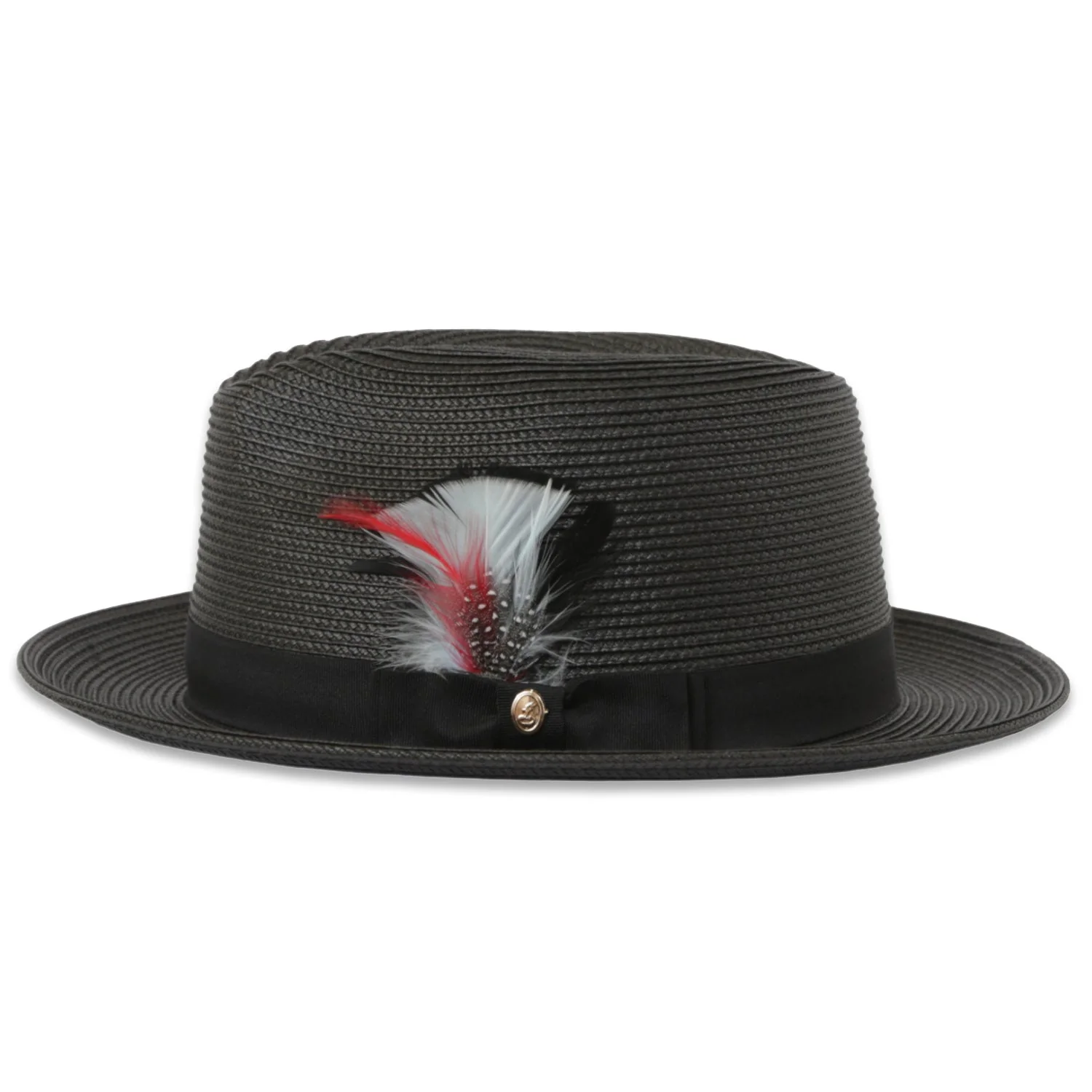 Tapa Crushable Straw Hat Fedora in Charcoal - Image 2