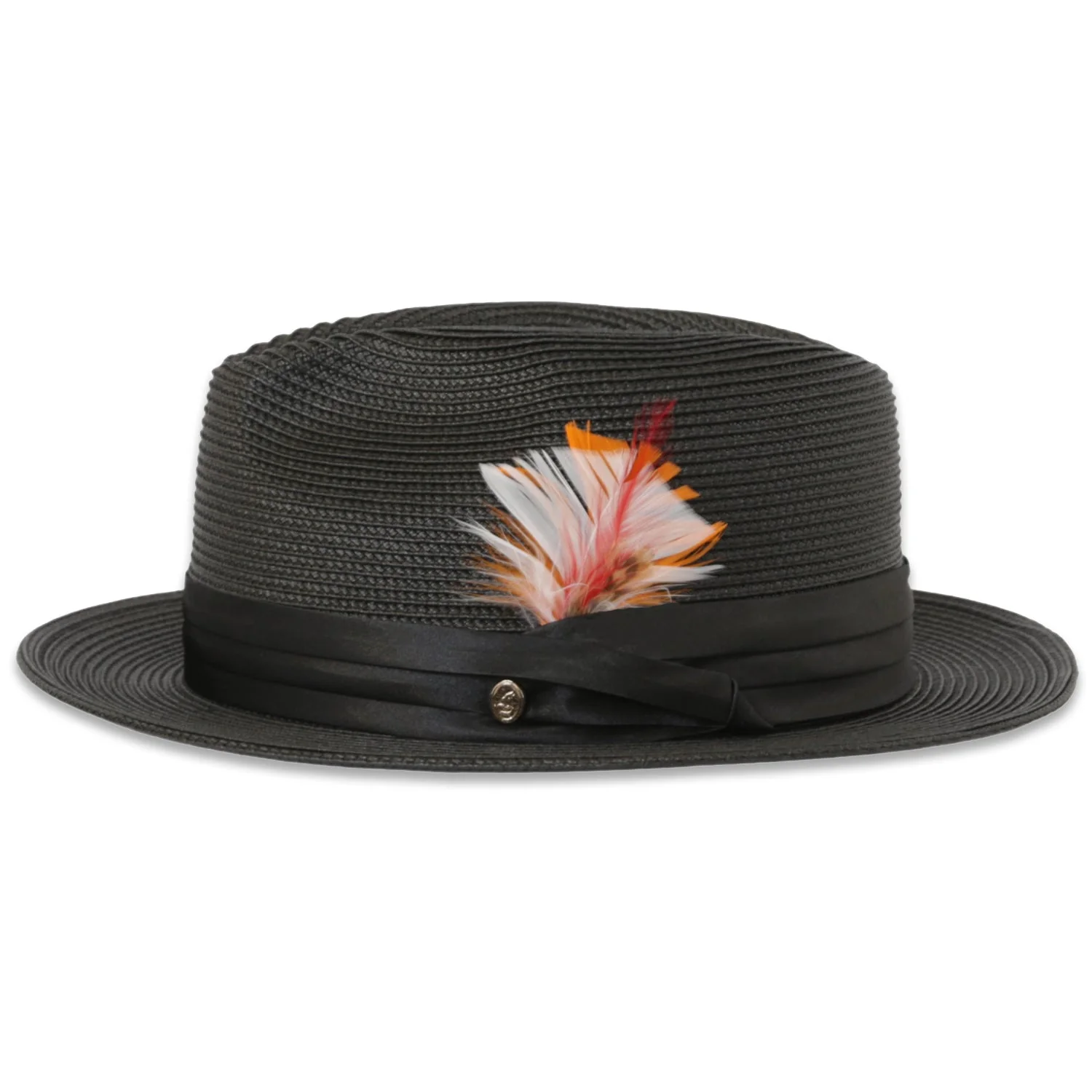 Tapa Crushable Straw Hat Fedora in Black - Image 2