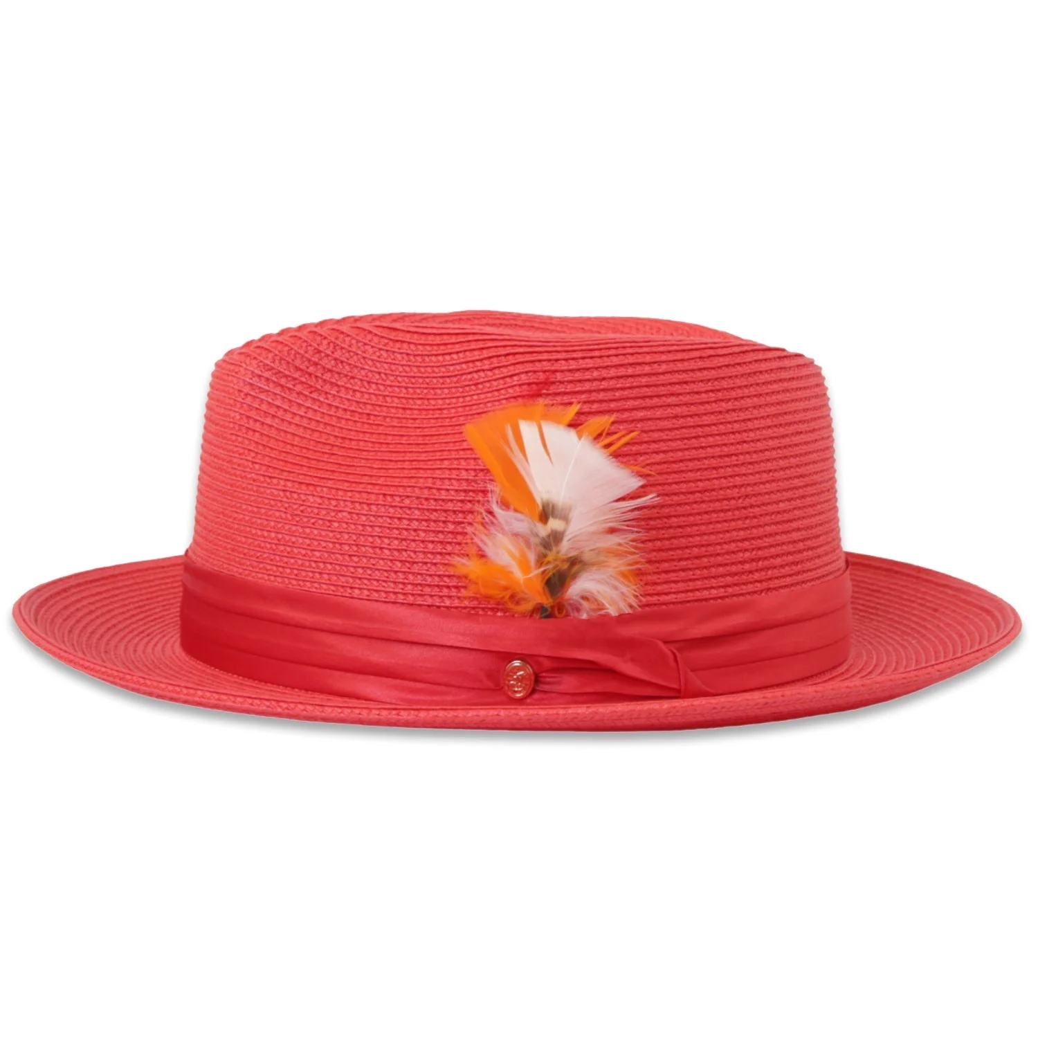 Tapa Crushable Straw Hat Fedora in Ruby - Image 2