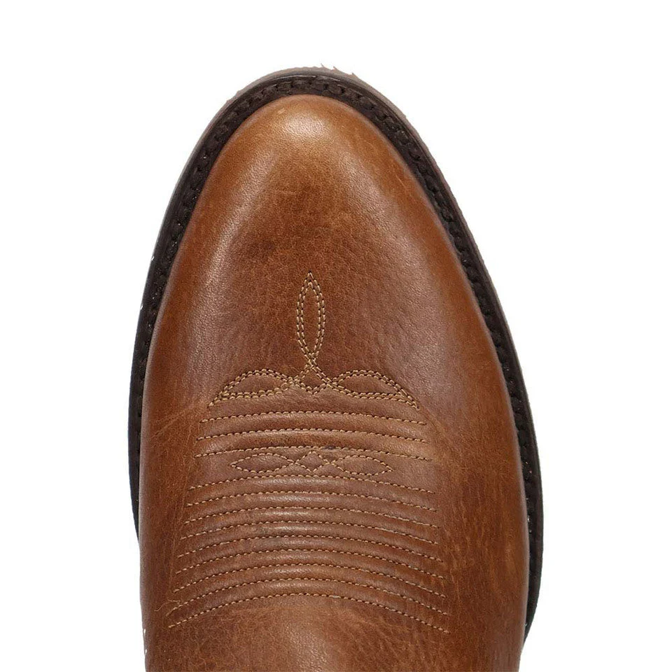 Dan Post Bullock Tan/ Denim Medium Toe Cowboy Boots - Image 5