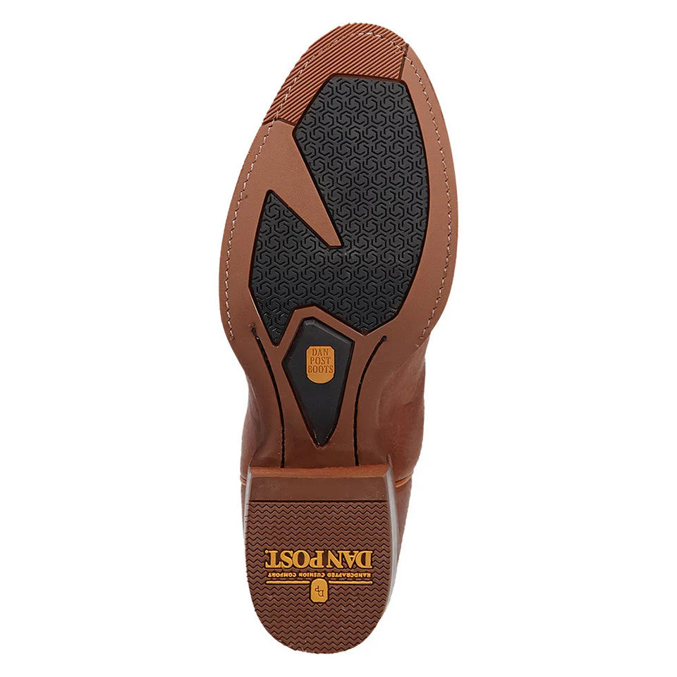 Dan Post Bullock Tan/ Denim Medium Toe Cowboy Boots - Image 6