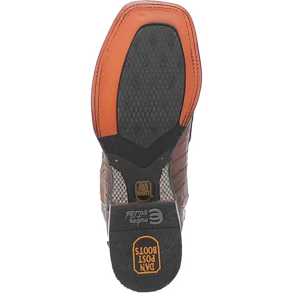 Dan Post Cowboy Certified Kingsly Caiman Square Toe Apache/Chocolate Boot - Image 5