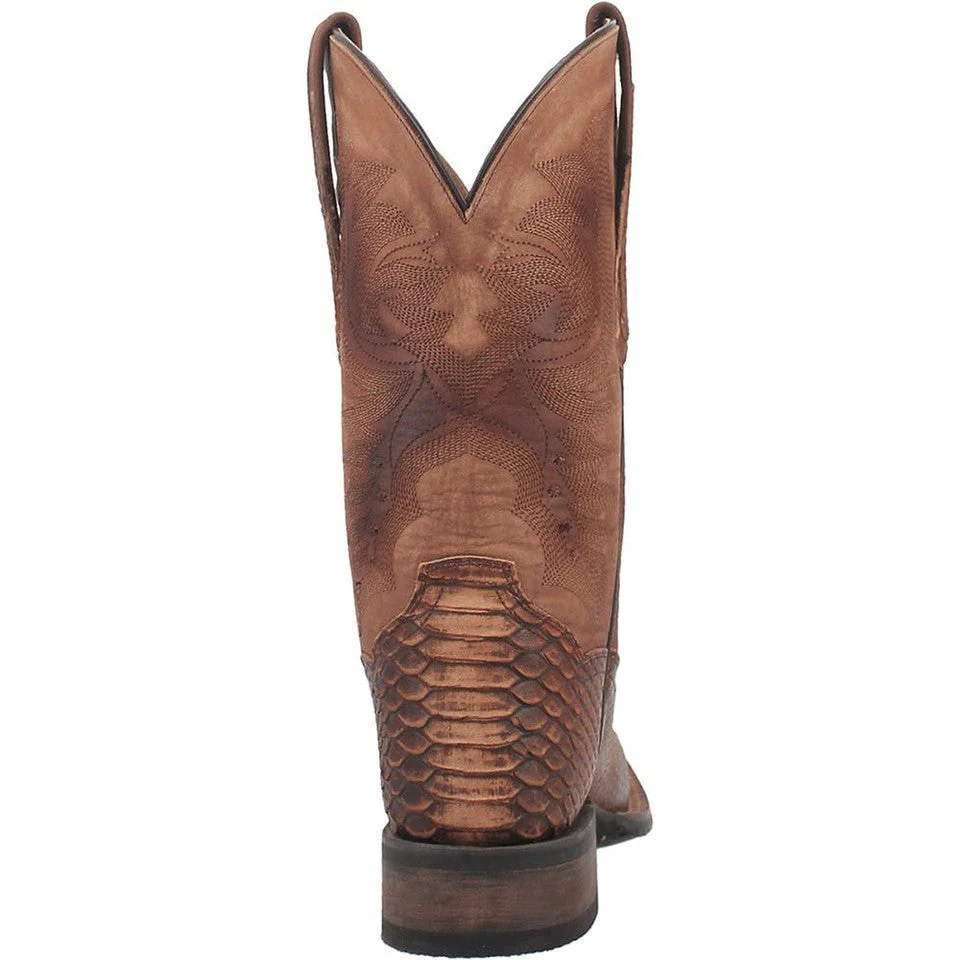 Dan Post KA Faux Python Print Square Toe Leather Boot