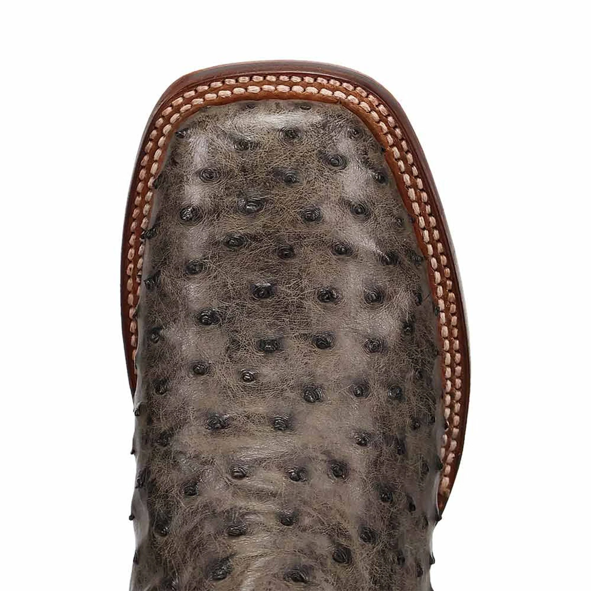 Dan Post Men’s Alamosa Grey/Black Full Quill Ostrich Boots - Image 5
