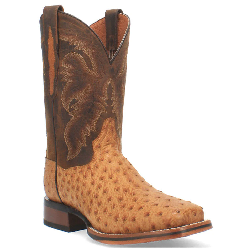 Dan Post Men’s Kershaw Saddle/Brown Genuine Ostrich 11” Cowboy Certified Leather Boot