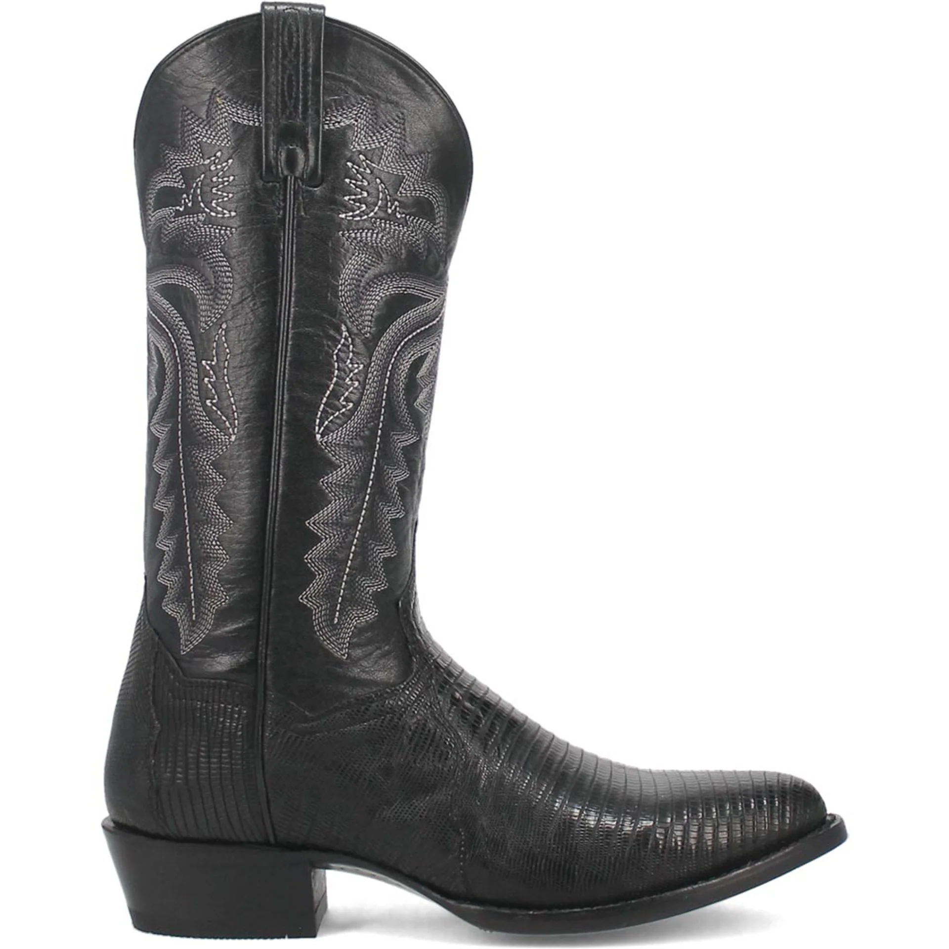 Dan Post Men’s Winston Black Genuine Lizard Skin Round Toe Cowboy Western Boot - Image 2